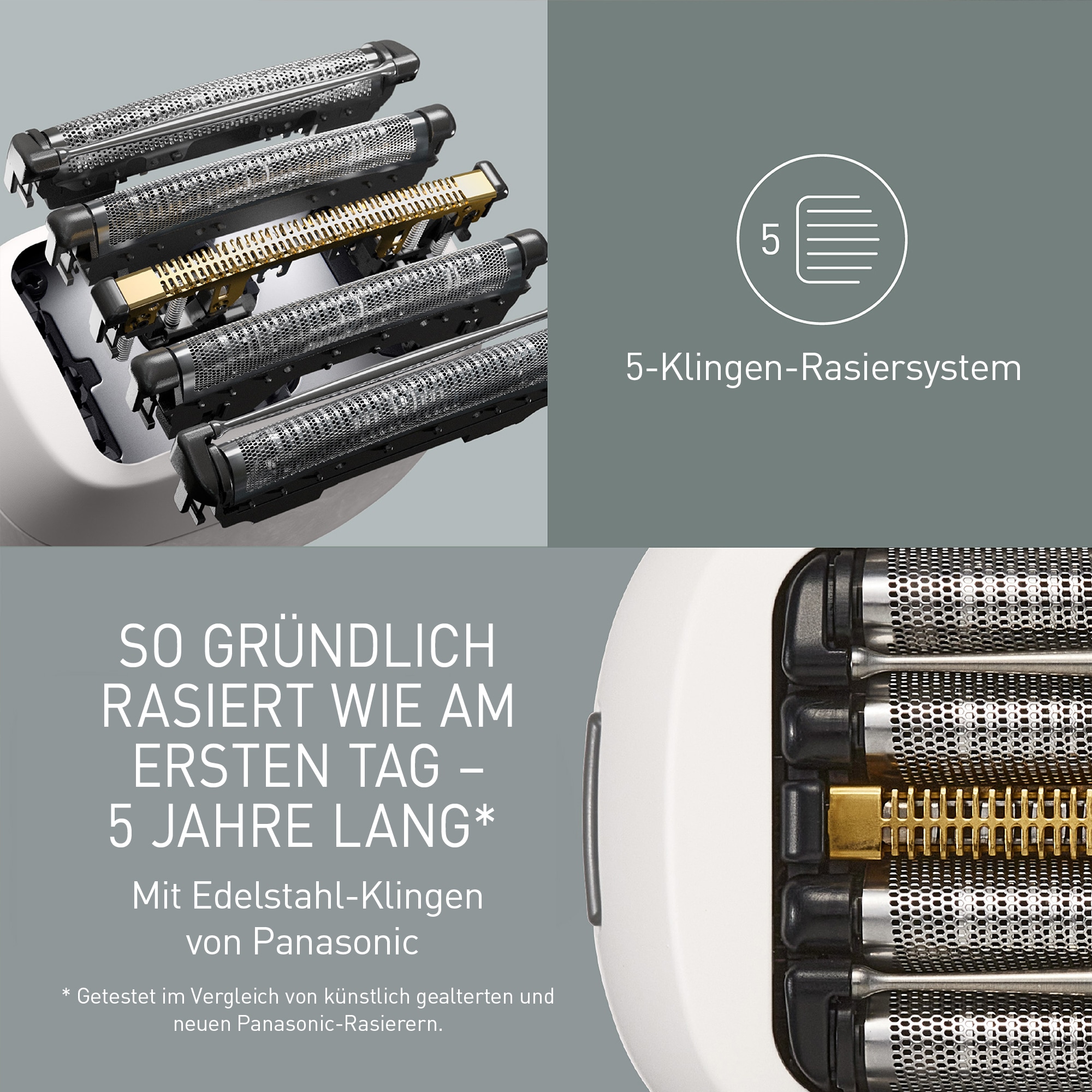 Panasonic Elektrorasierer »ES-PV6B-W803«, Kompakt, 5 Edelstahlklingen, USB-Laden (Typ-C), Bartdichten-Sensor+