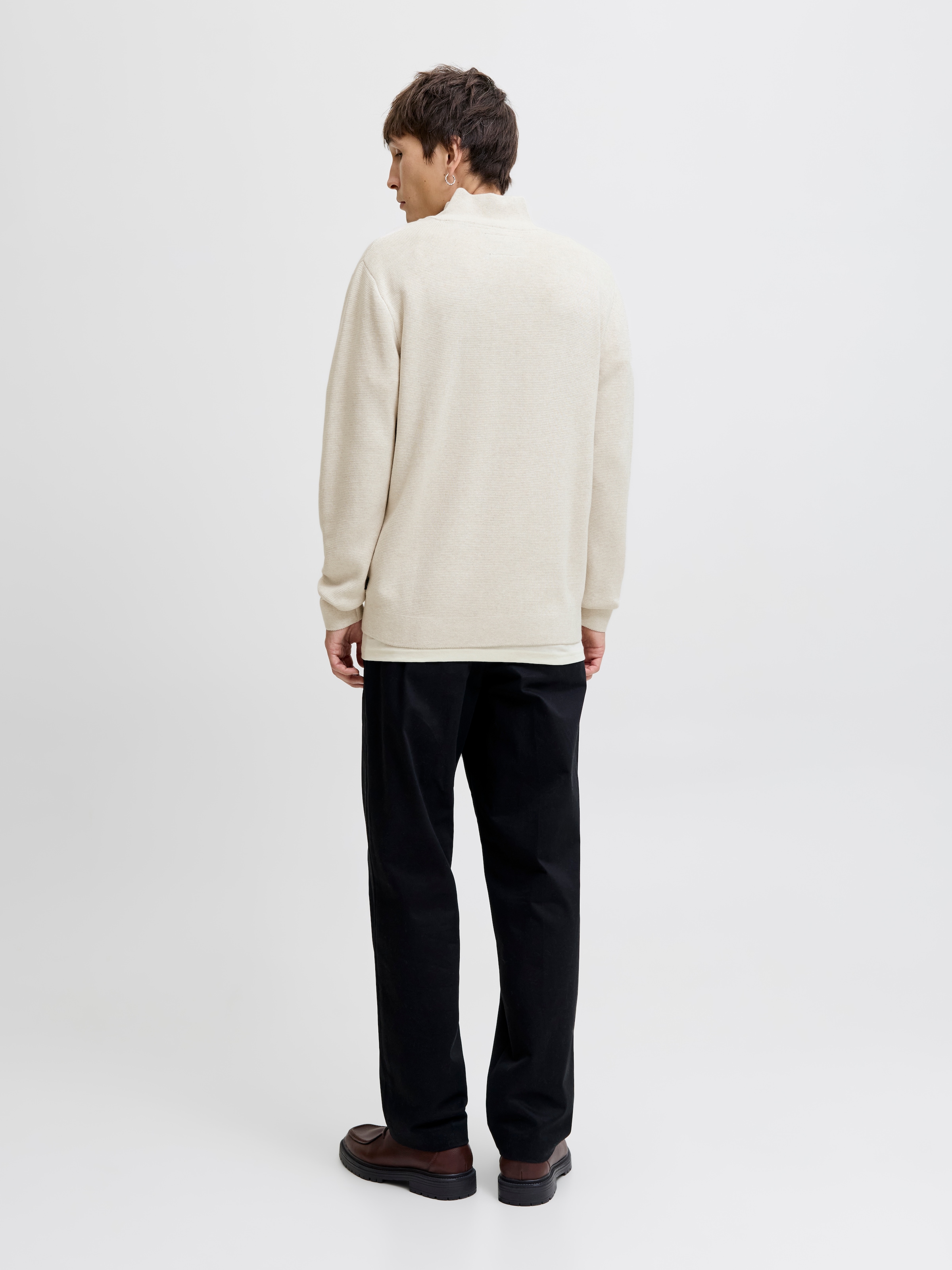 Jack & Jones Troyer »JPRBLAMILANO STITCH KNIT HALF ZIP SN«, mit kurzem Reissverschluss