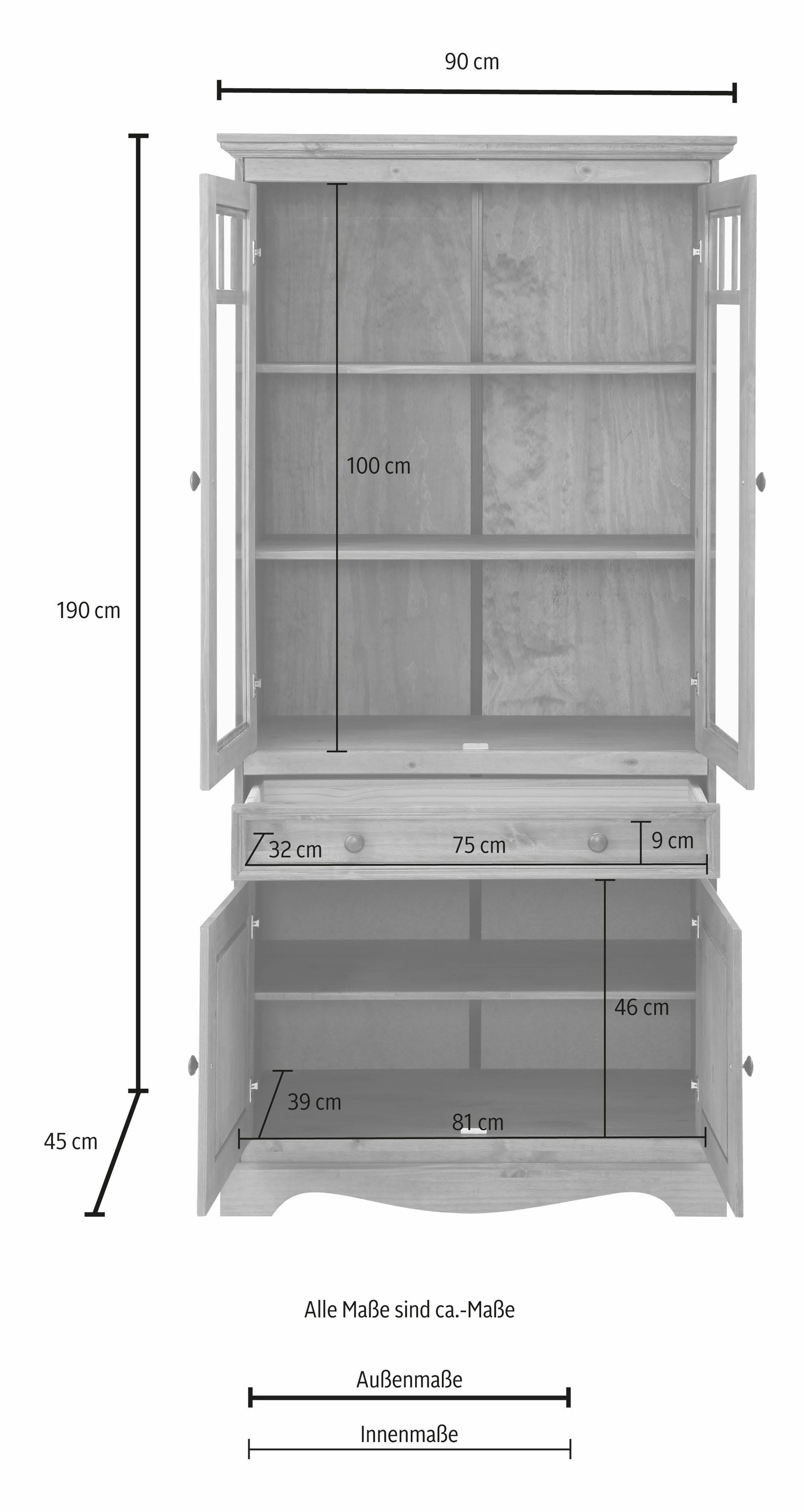 Home affaire Vitrine »Melissa«, Höhe bestellen Jelmoli-Versand | online 190 cm