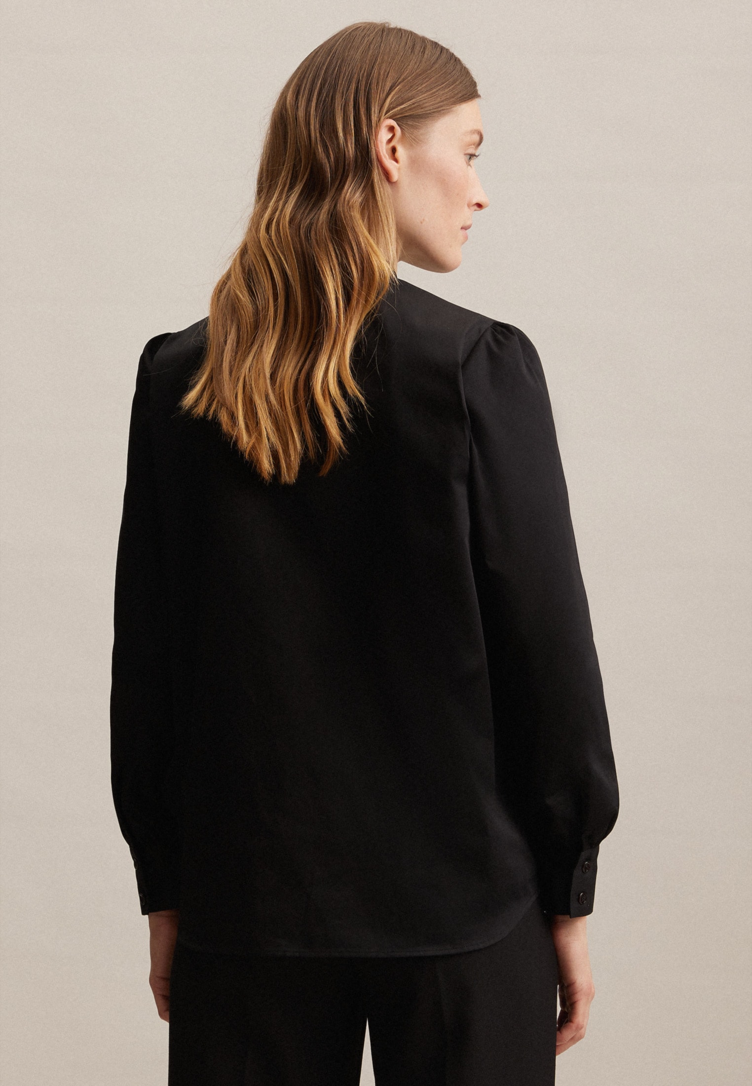 ❤ seidensticker Klassische Bluse »Schwarze Rose«, Langarm Kragen Uni  glänzend kaufen im Jelmoli-Online Shop
