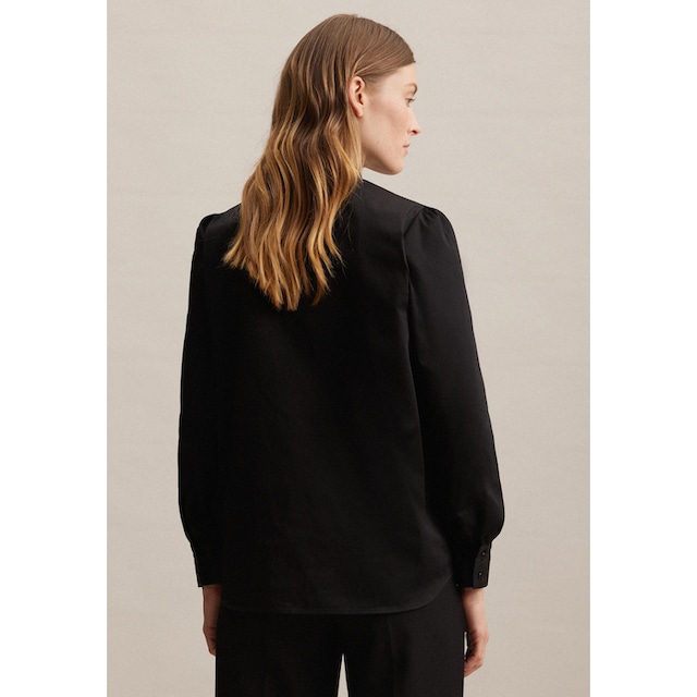 ❤ seidensticker Klassische Bluse »Schwarze Rose«, Langarm Kragen Uni  glänzend kaufen im Jelmoli-Online Shop