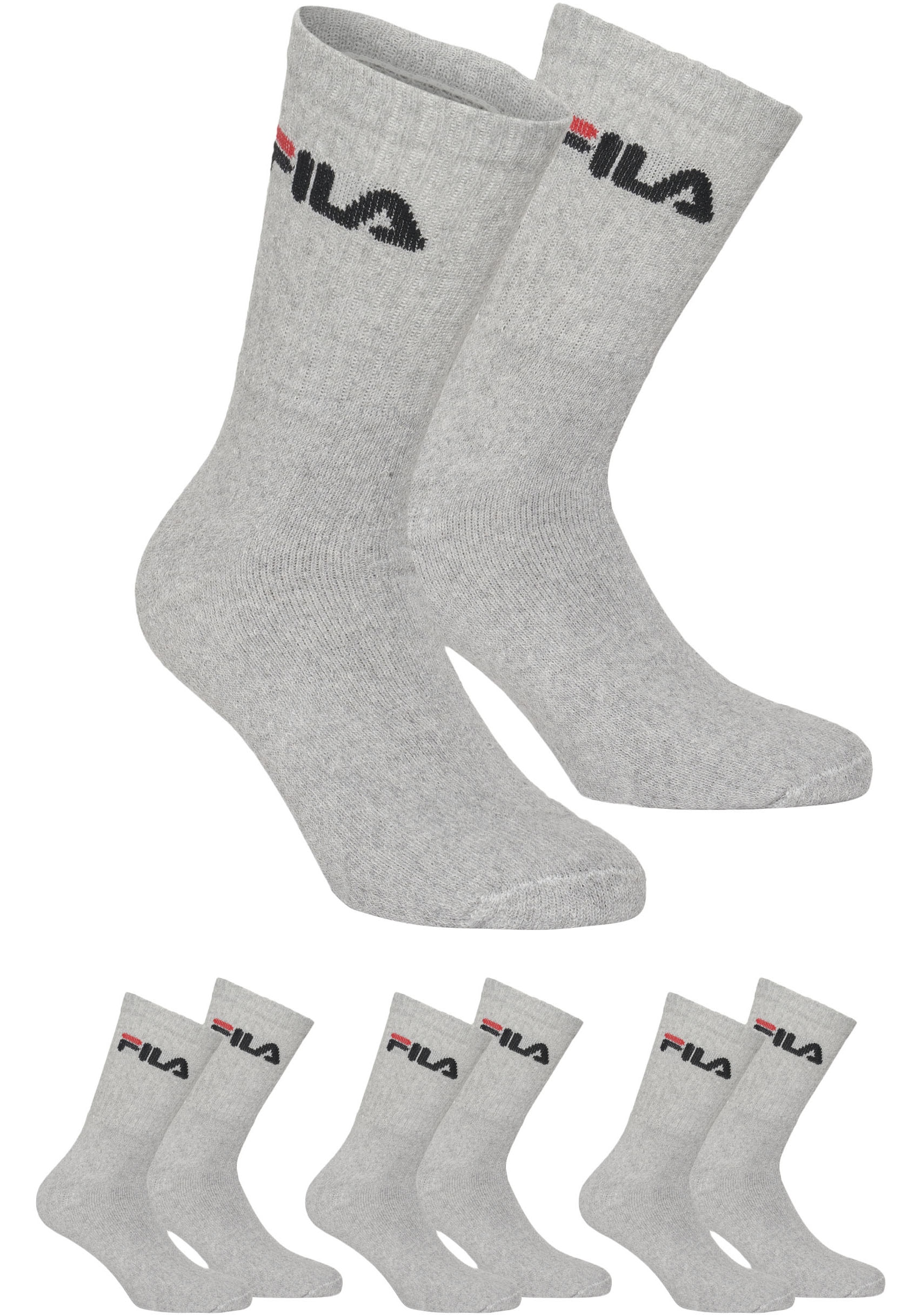 Fila Tennissocken, (3er Pack), mit verstärkten Belastungszonen