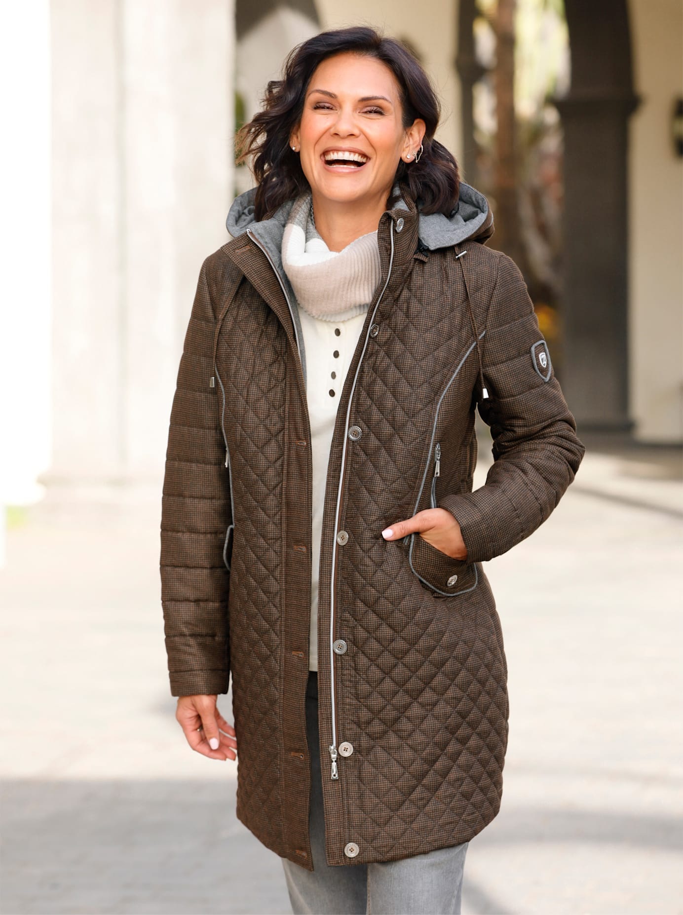 Casual Looks Langjacke mit Kapuze