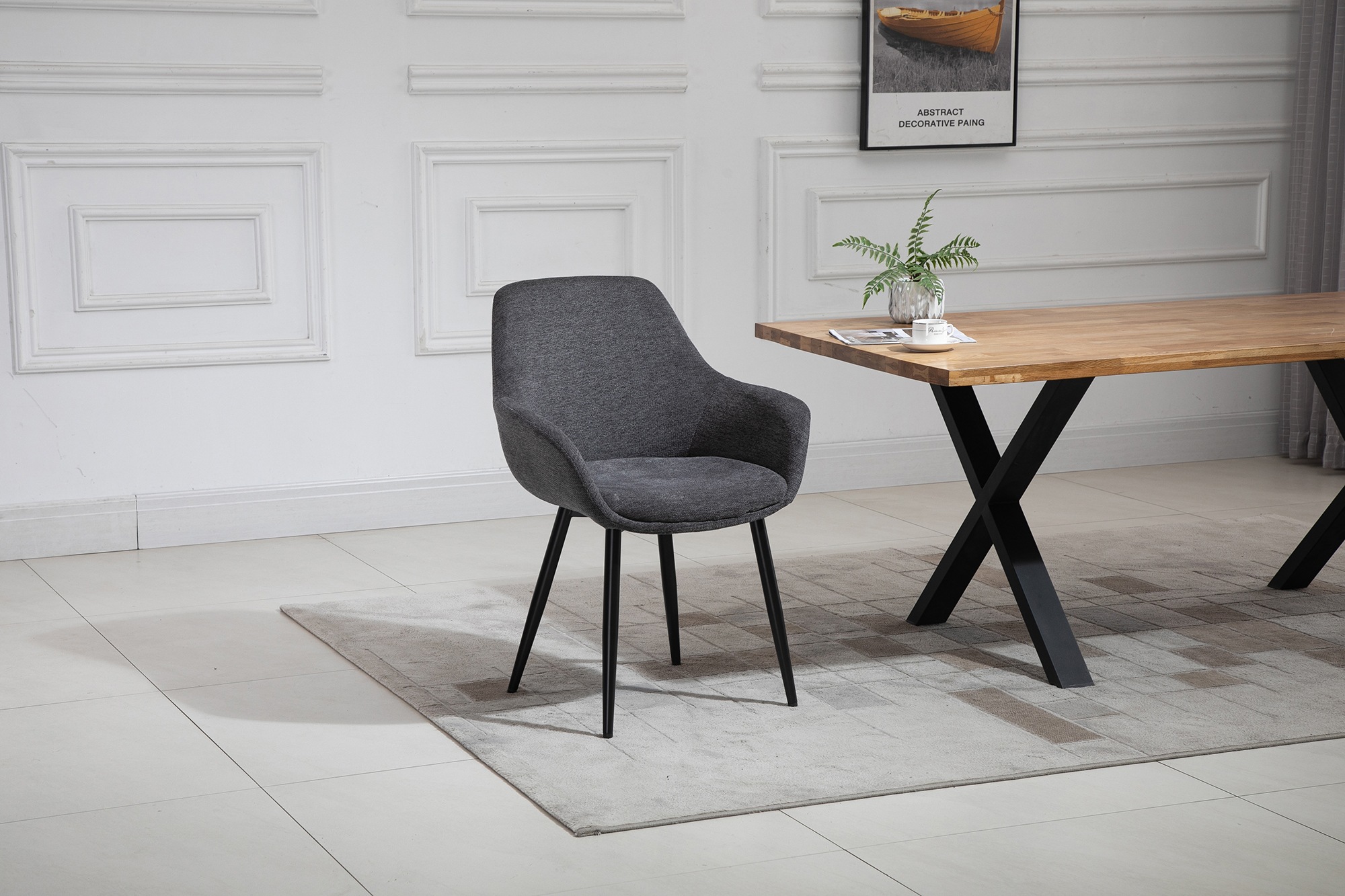 SalesFever Essgruppe »Essgruppe im schicken Stil«, (Set, 5 tlg.), 5-teiliges Set: Tischplatte mit seidenmattem OSMO Hartwachs-Öl behande