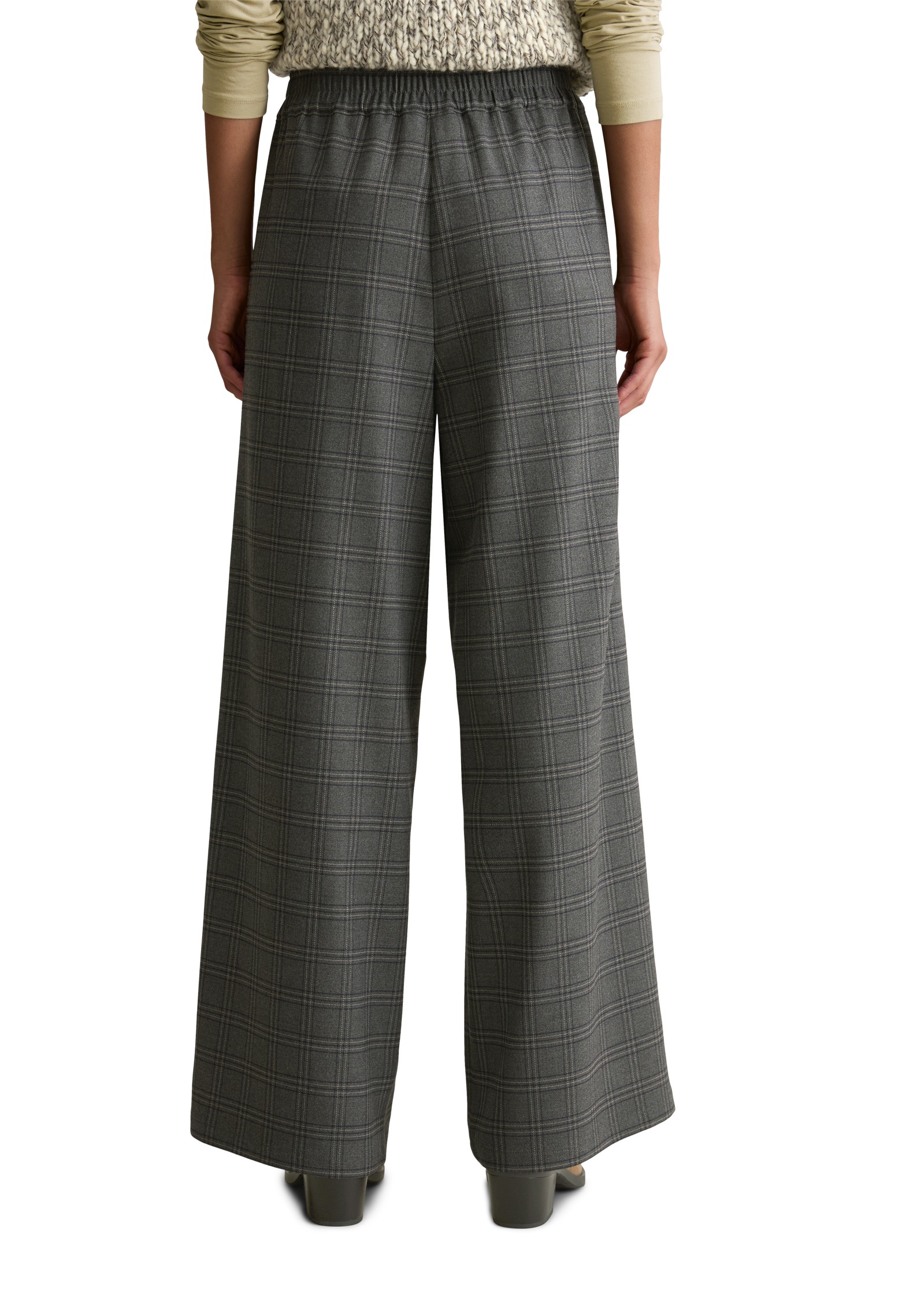 Marc O'Polo DENIM Schlupfhose Karohose mit weitem Bein, elastischer Bund