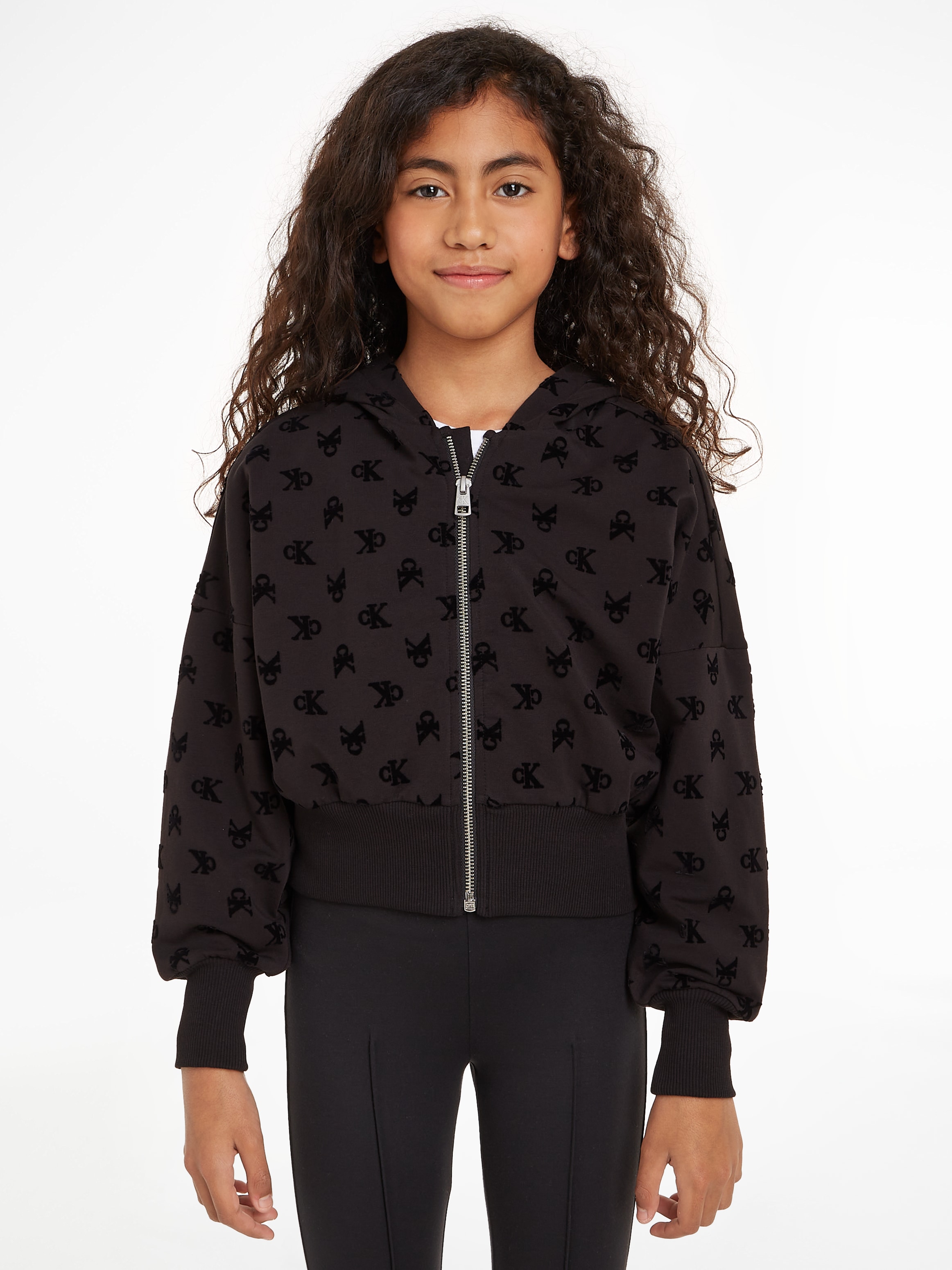 Sweatjacke »MONOGRAM AOP ZIP THROUGH«, für Kinder bis 16 Jahre mit Logoprägung