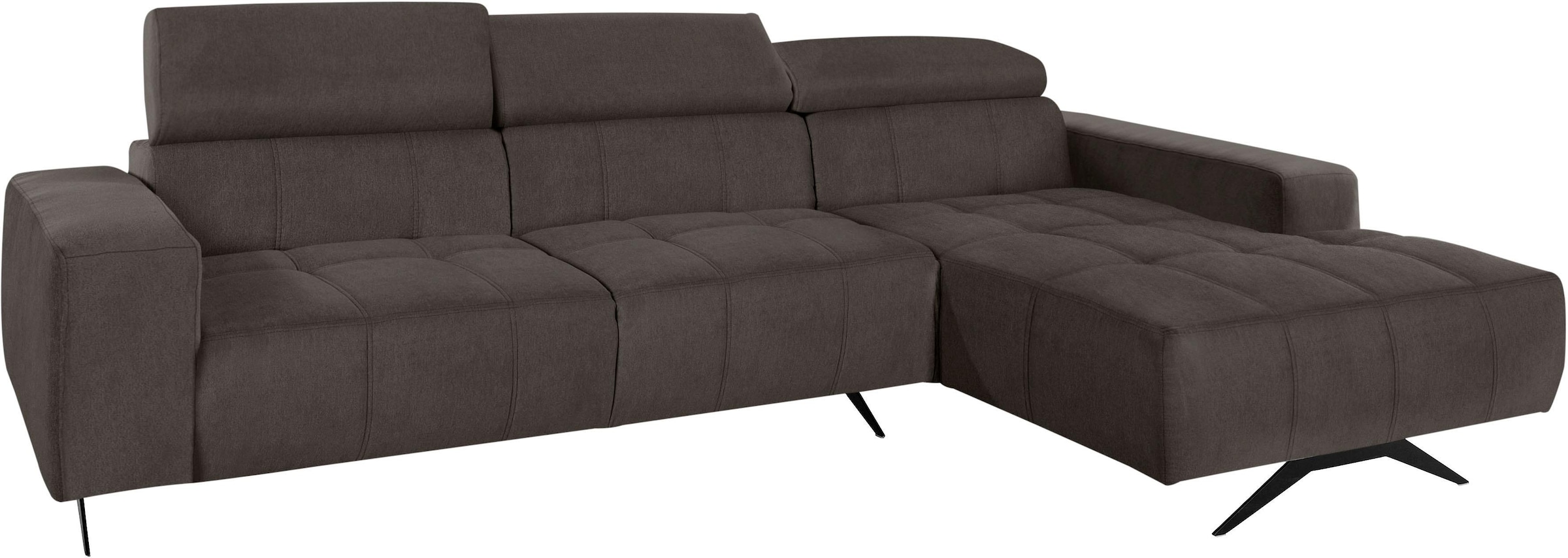 DOMO collection Ecksofa »Trento L-Form«, wahlweise mit Kopfteilverstellung, Recamiere links/rechts bestellbar