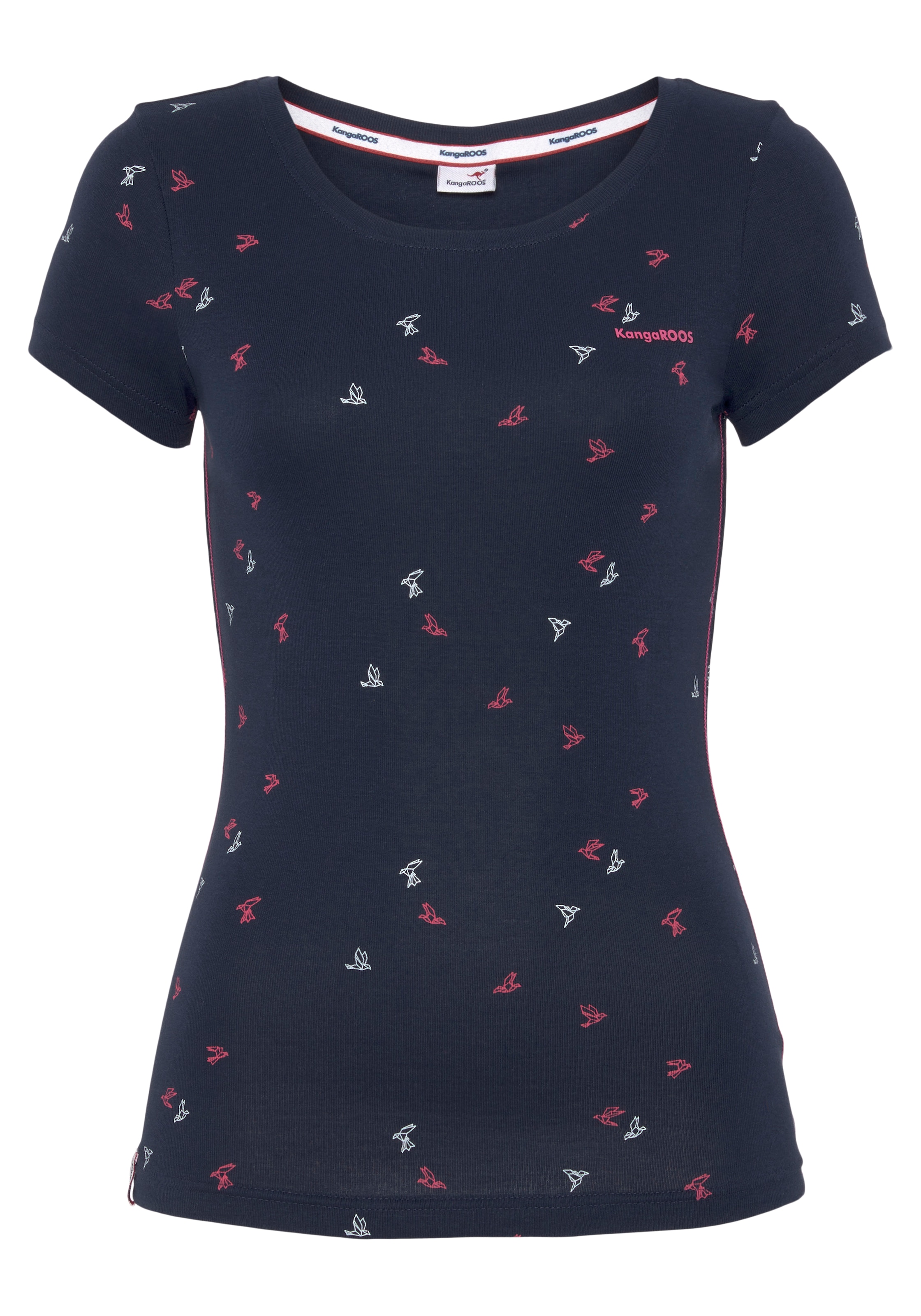 KangaROOS T-Shirt, mit filigranem Allover-Print - NEUE FARBEN