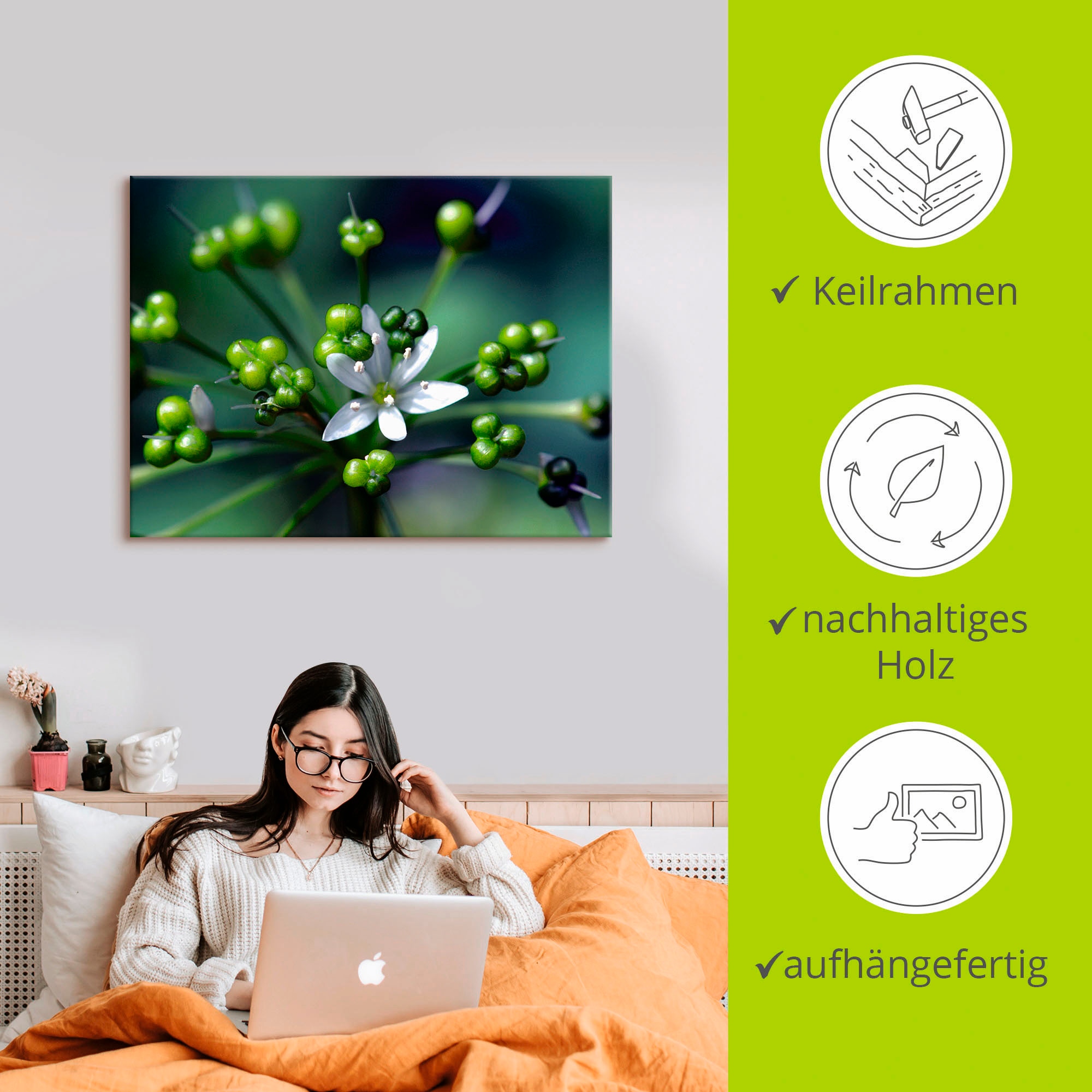 Artland Wandbild »Bärlauchblüte«, Blumen, (1 St.), als Leinwandbild, Poster in verschied. Grössen