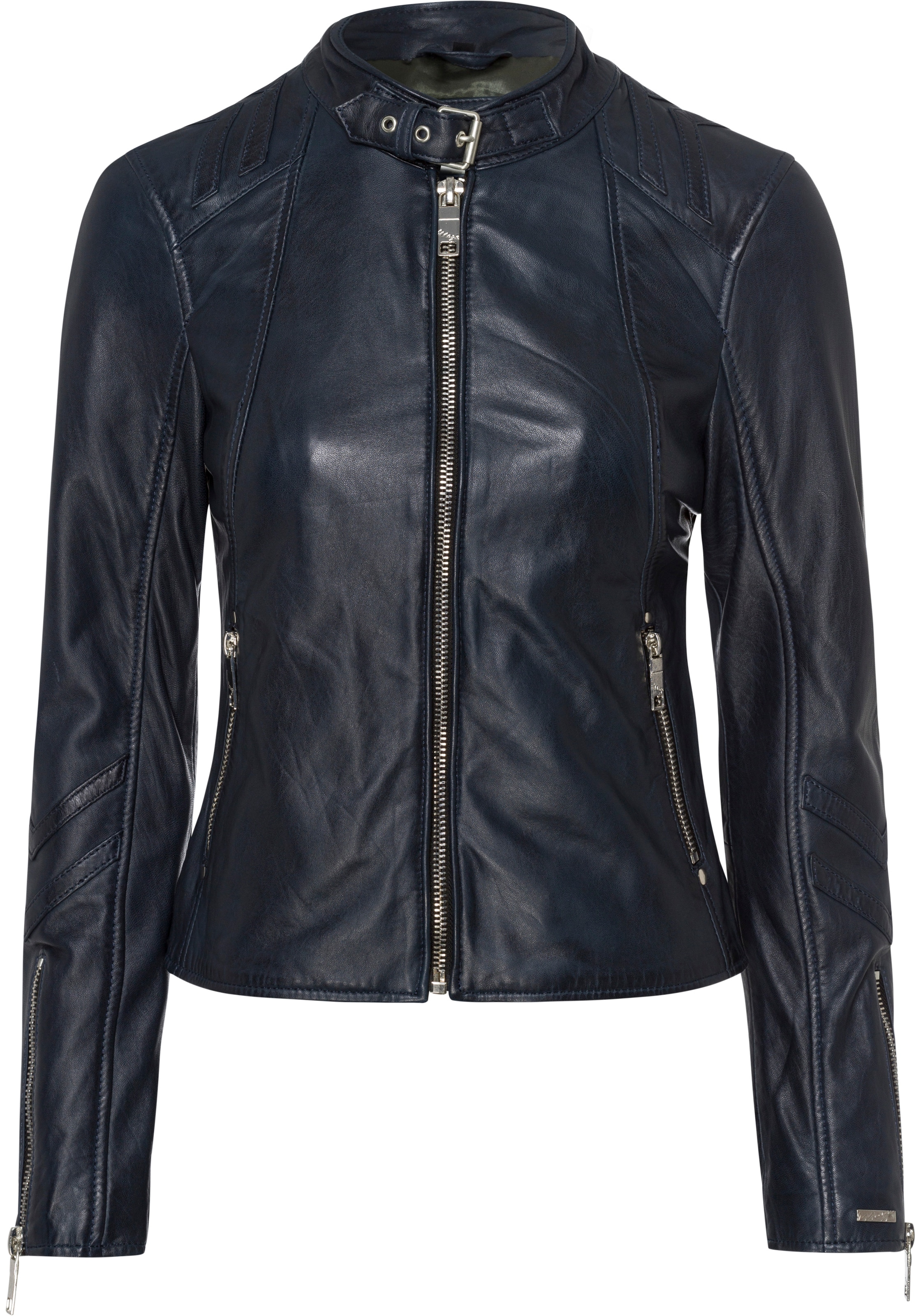 Maze Lederjacke, mit Fast-forward-Applikationen