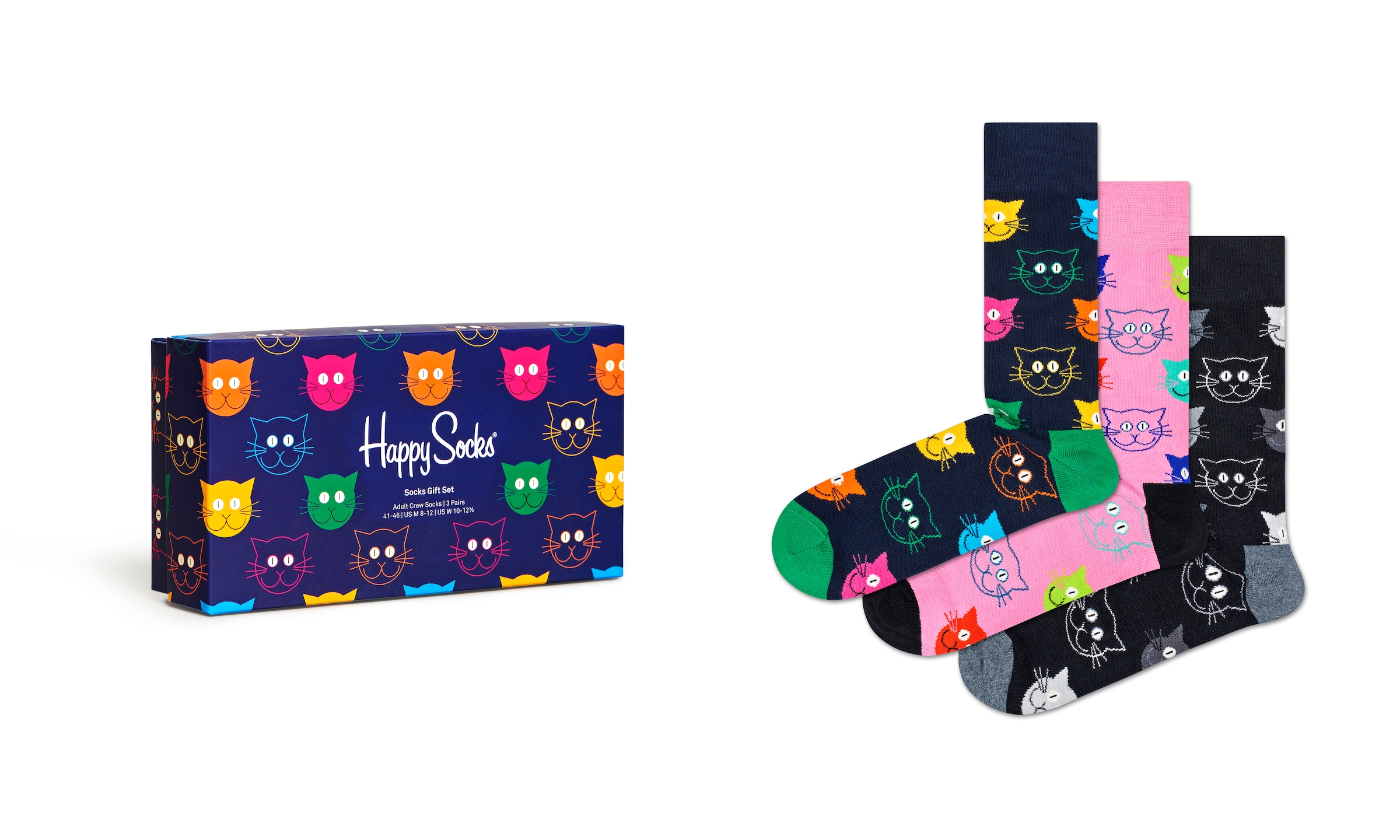 Happy Socks Socken »3-Pack Mixed Cat Socks Gift Set«, (Packung, 3 Paar),  Katzen-Motive online shoppen bei Jelmoli-Versand Schweiz