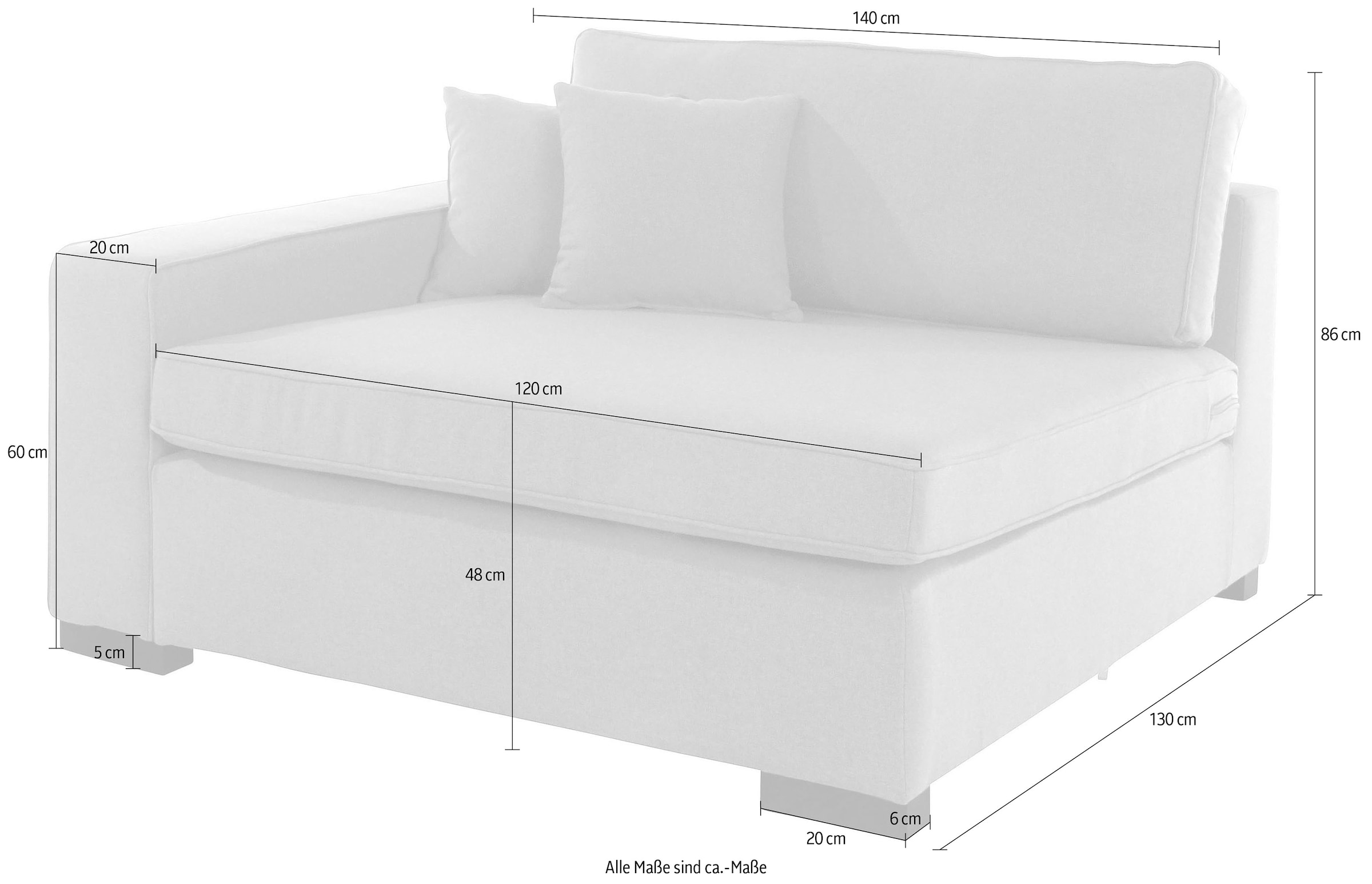 Guido Maria Kretschmer Home&Living Sofaelement »Skara XXL«, Modul XXL - zum eigenen Zusammenstellen, Armlehne links/rechts wählbar