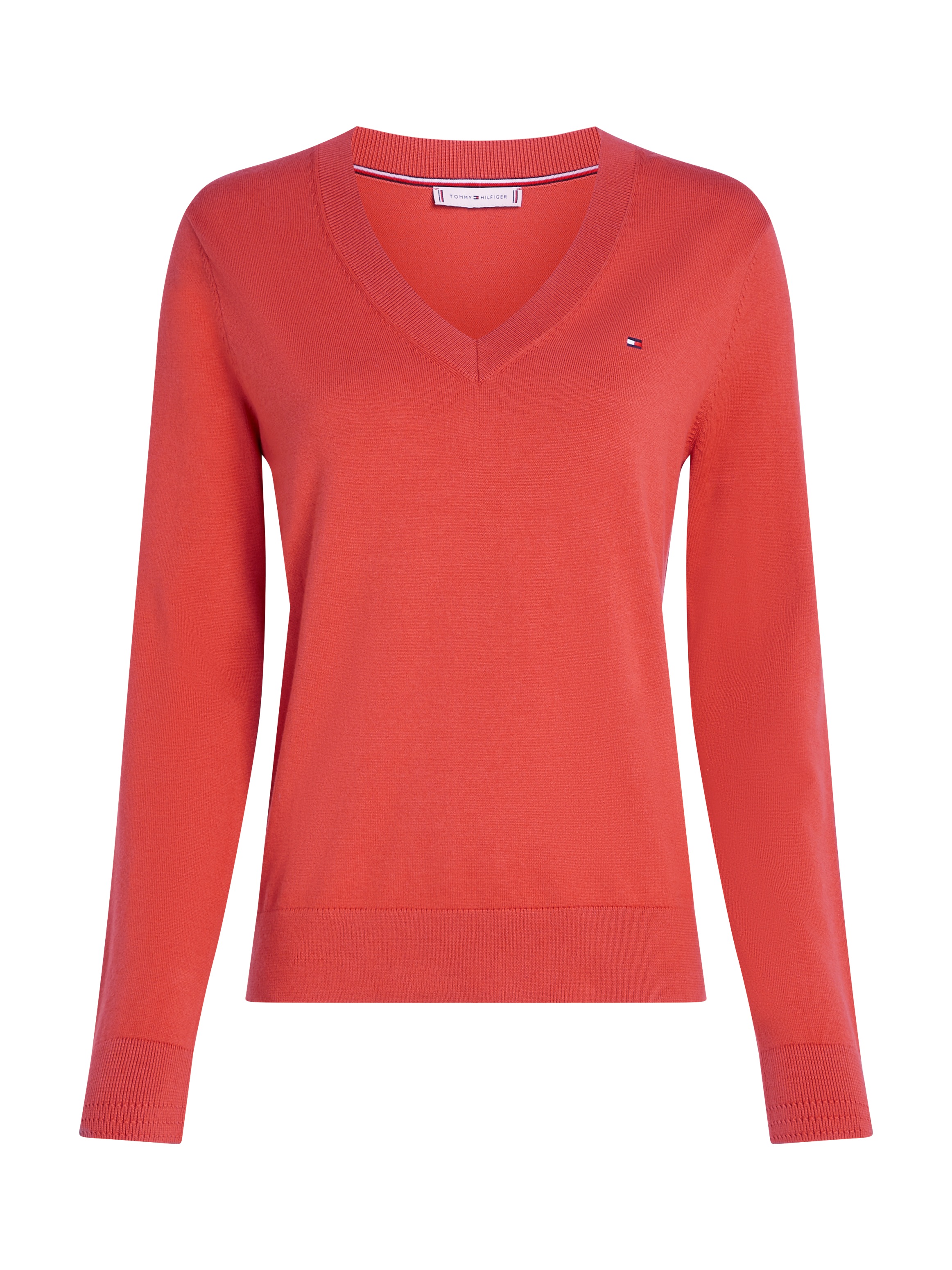 Tommy Hilfiger V-Ausschnitt-Pullover, mit Logo-Stickerei