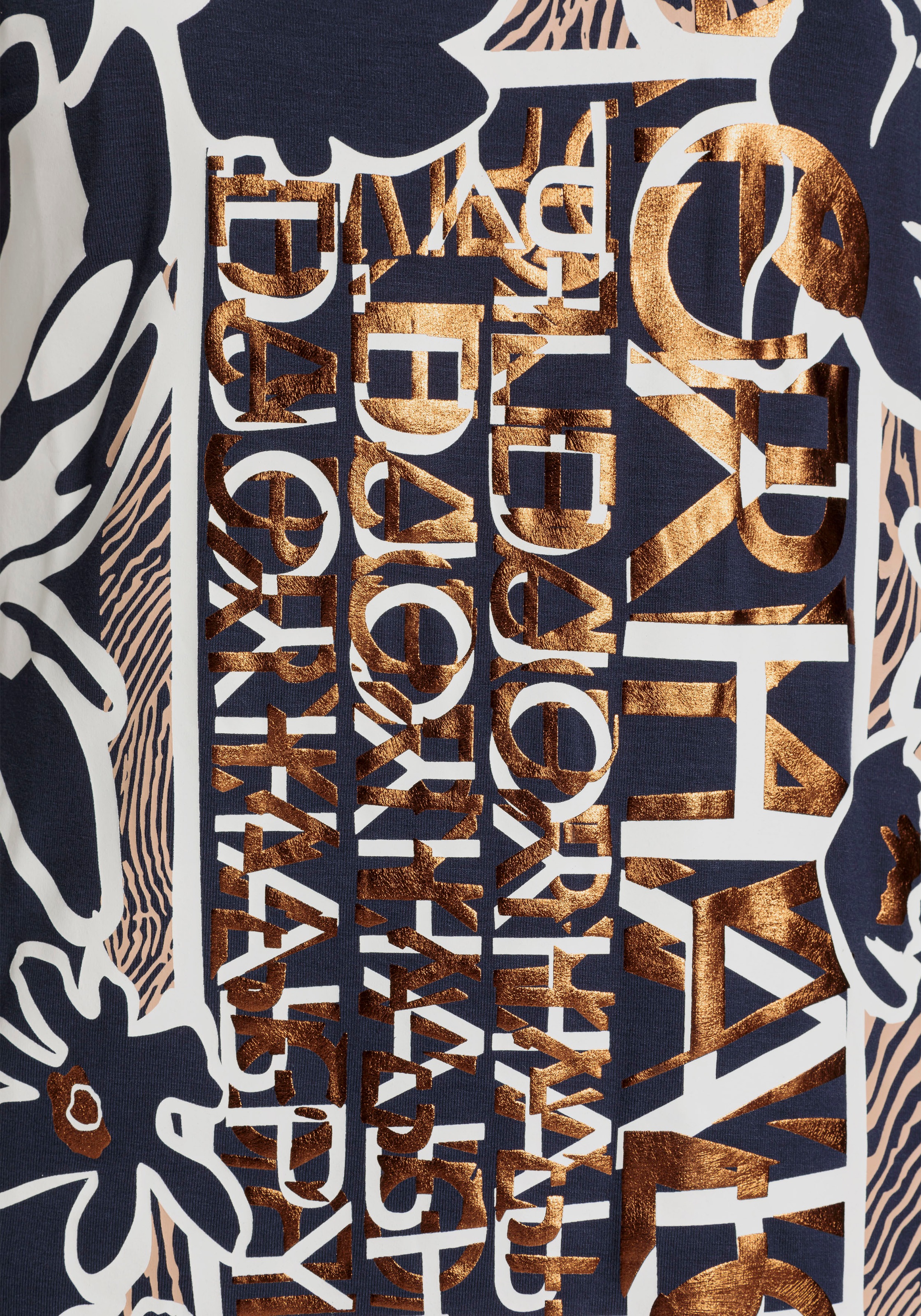 Boysen's Rundhalsshirt, mit grossem Frontdruck mit bronzefarbenden Elementen - NEUE KOLLEKTION