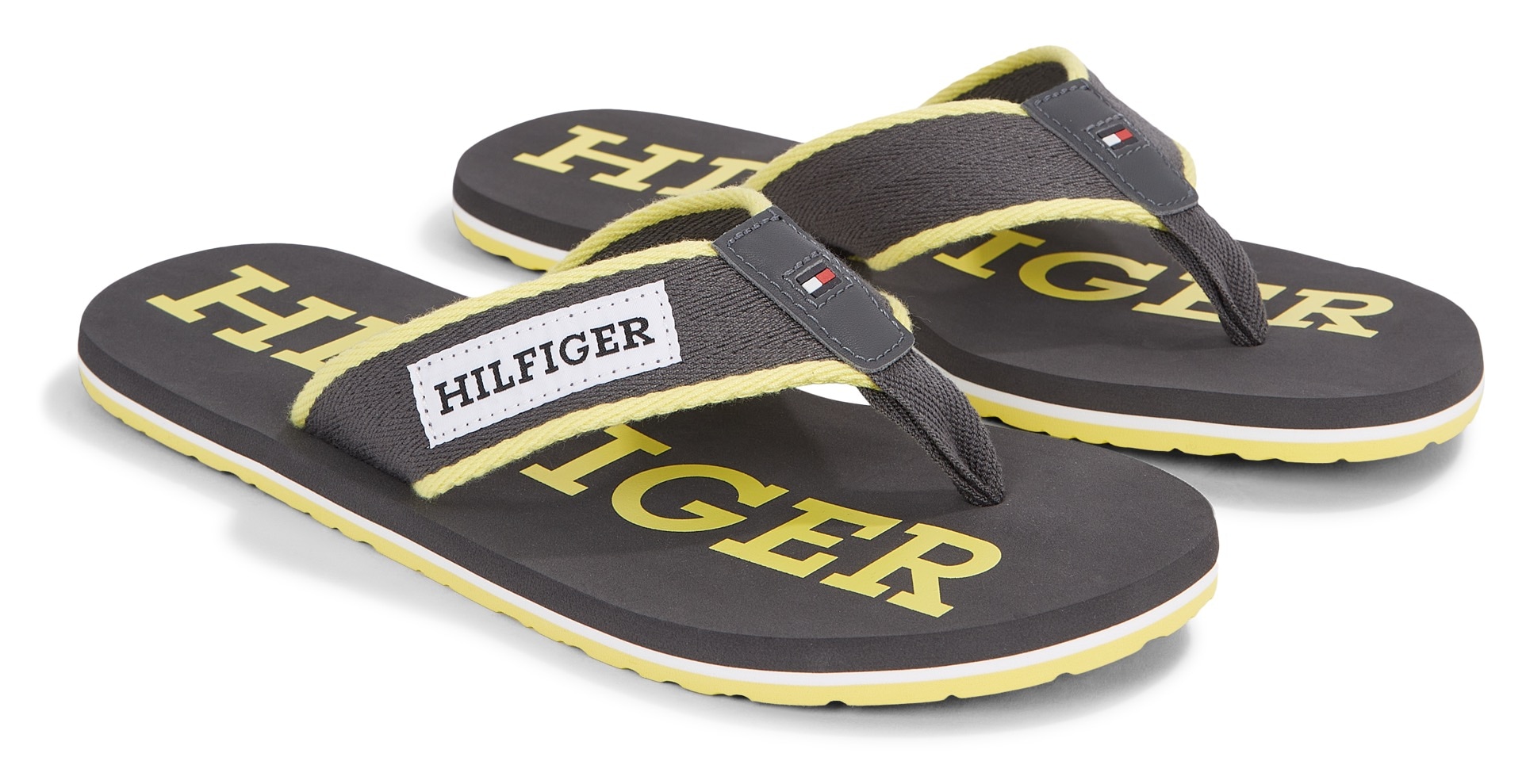 TOMMY HILFIGER Zehentrenner »PATCH HILFIGER BEACH SANDAL«, Sommerschuh, Schlappen, Poolslides,...