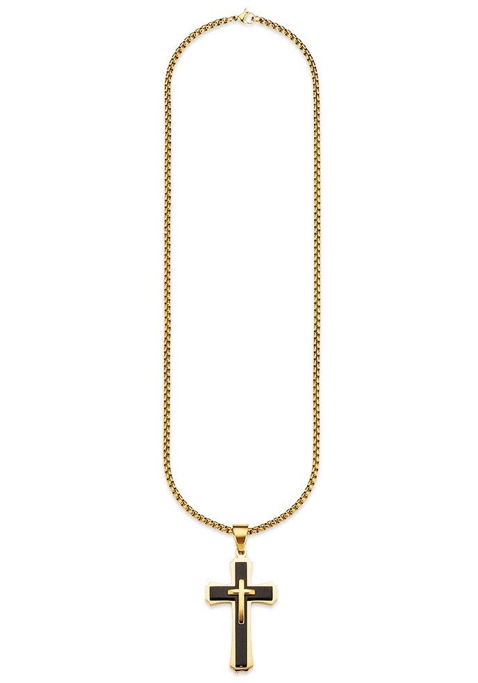 Bruno Banani Kette mit Anhänger "Schmuck Geschenk Halskette Kreuz Venezianerkette"