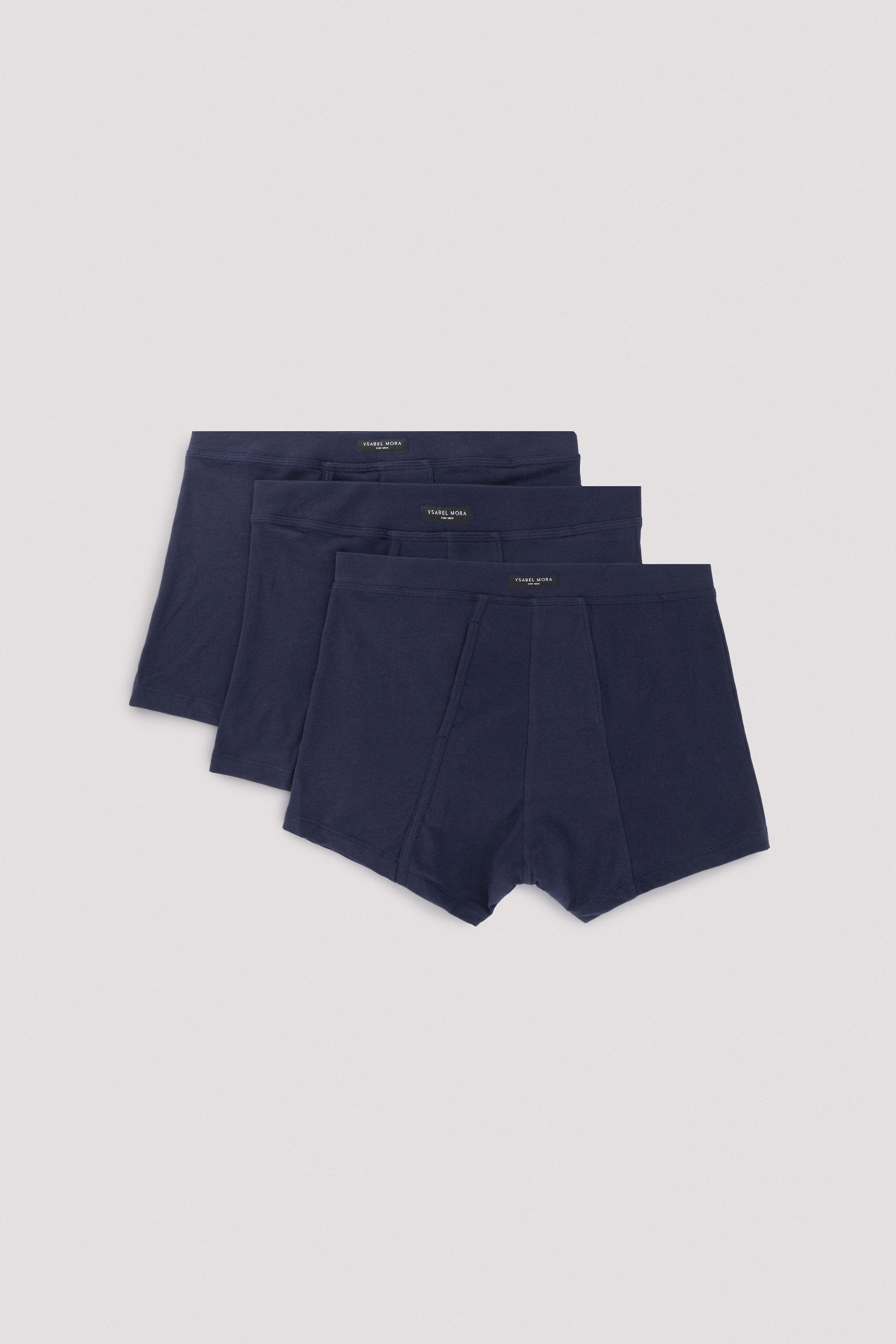 YSABEL MORA Boxershorts »BASIC COLLECTION COTTON« 3er Pack, mit praktischem Eingriff im Schritt