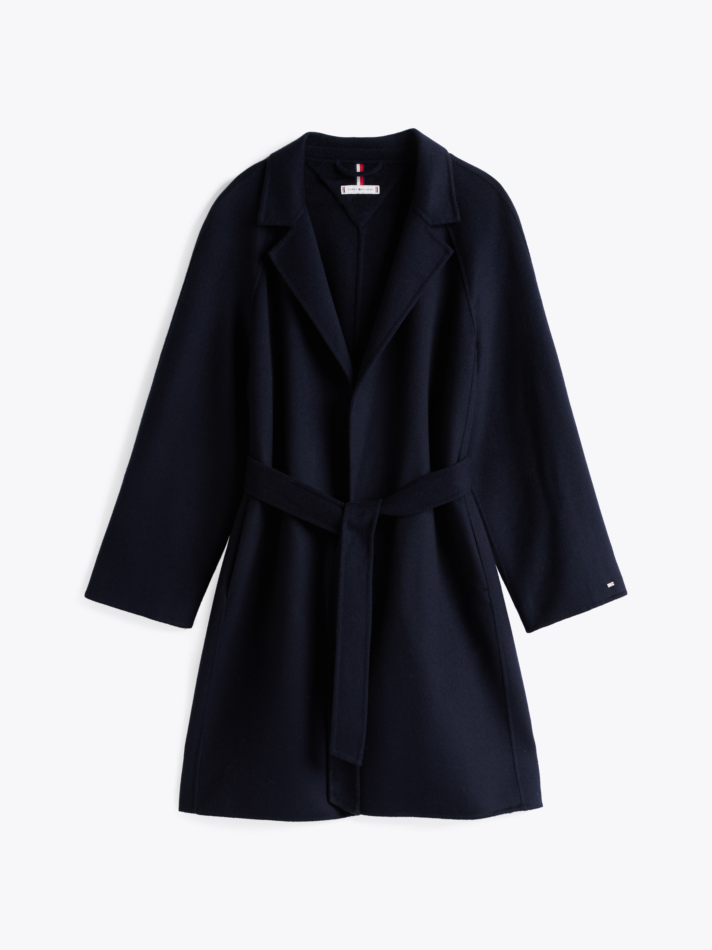 Tommy Hilfiger Kurzmantel »REG DF WOOL BELTED COAT«, mit Gürtel