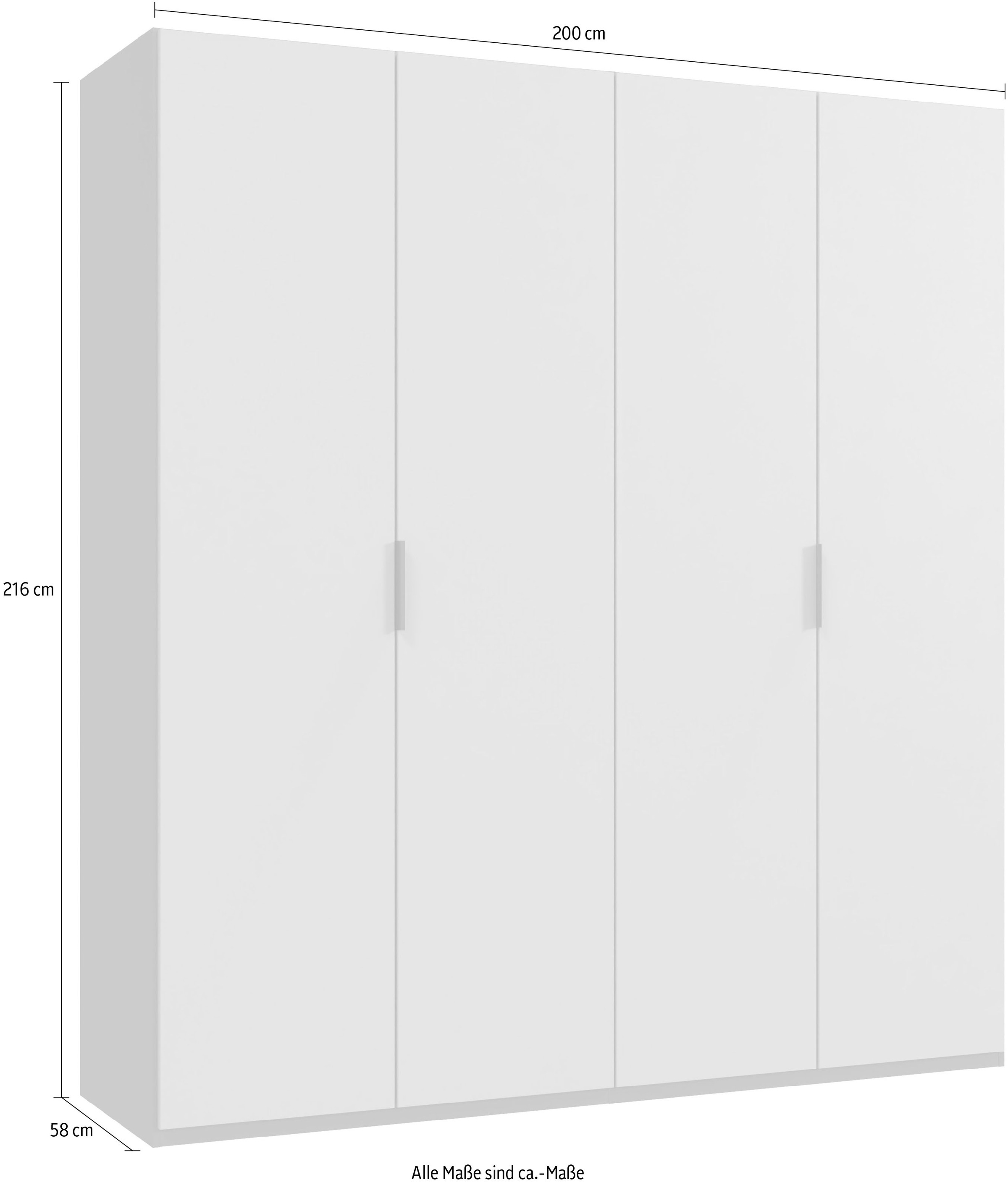 Wimex Kleiderschrank »Oxford by fresh to go, in 3 Breiten, Made in Germany«, (wahlweise mit oder ohne Spiegel), mit hochwertigen Falttüren für den perfekten Überblick