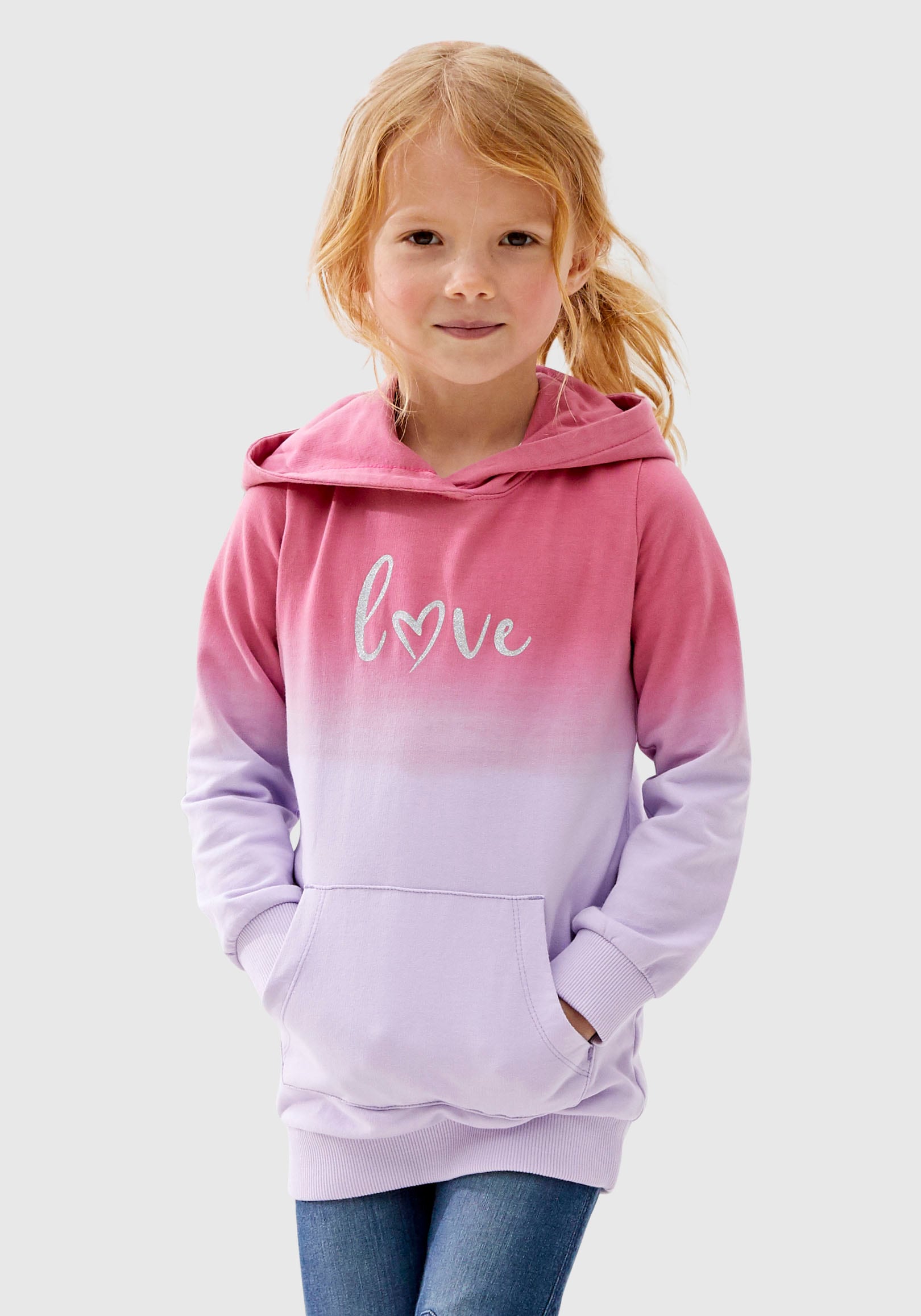 ✵ KIDSWORLD Longsweatshirt »LOVE«, im Farbverlauf mit Kapuze online  bestellen | Jelmoli-Versand