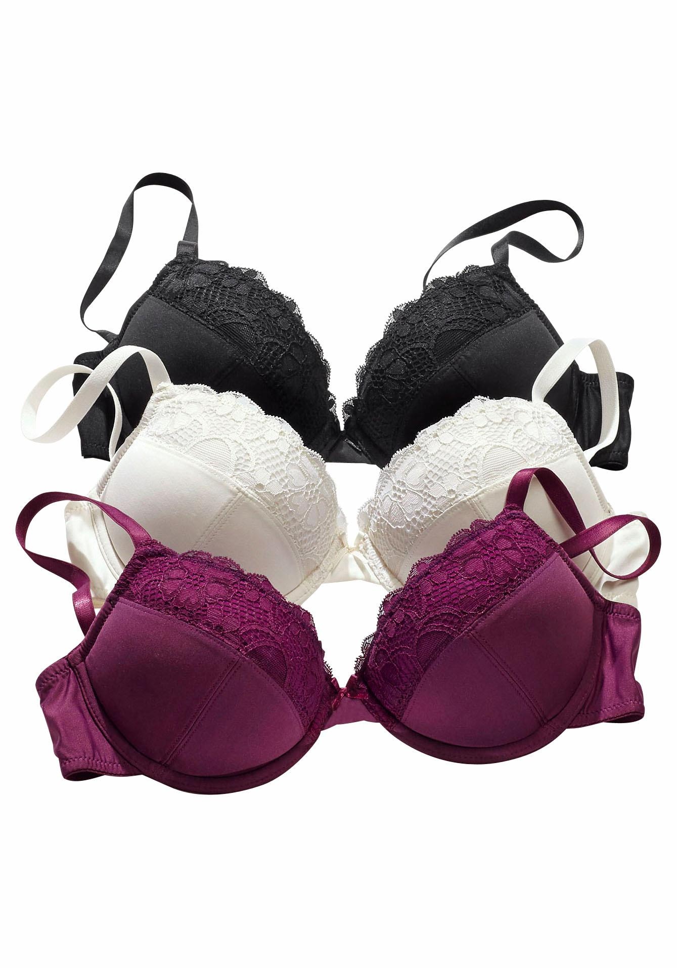 petite fleur Push-up-BH Packung, 3 Stück, mit Bügel im attraktiven Multipack, Dessous