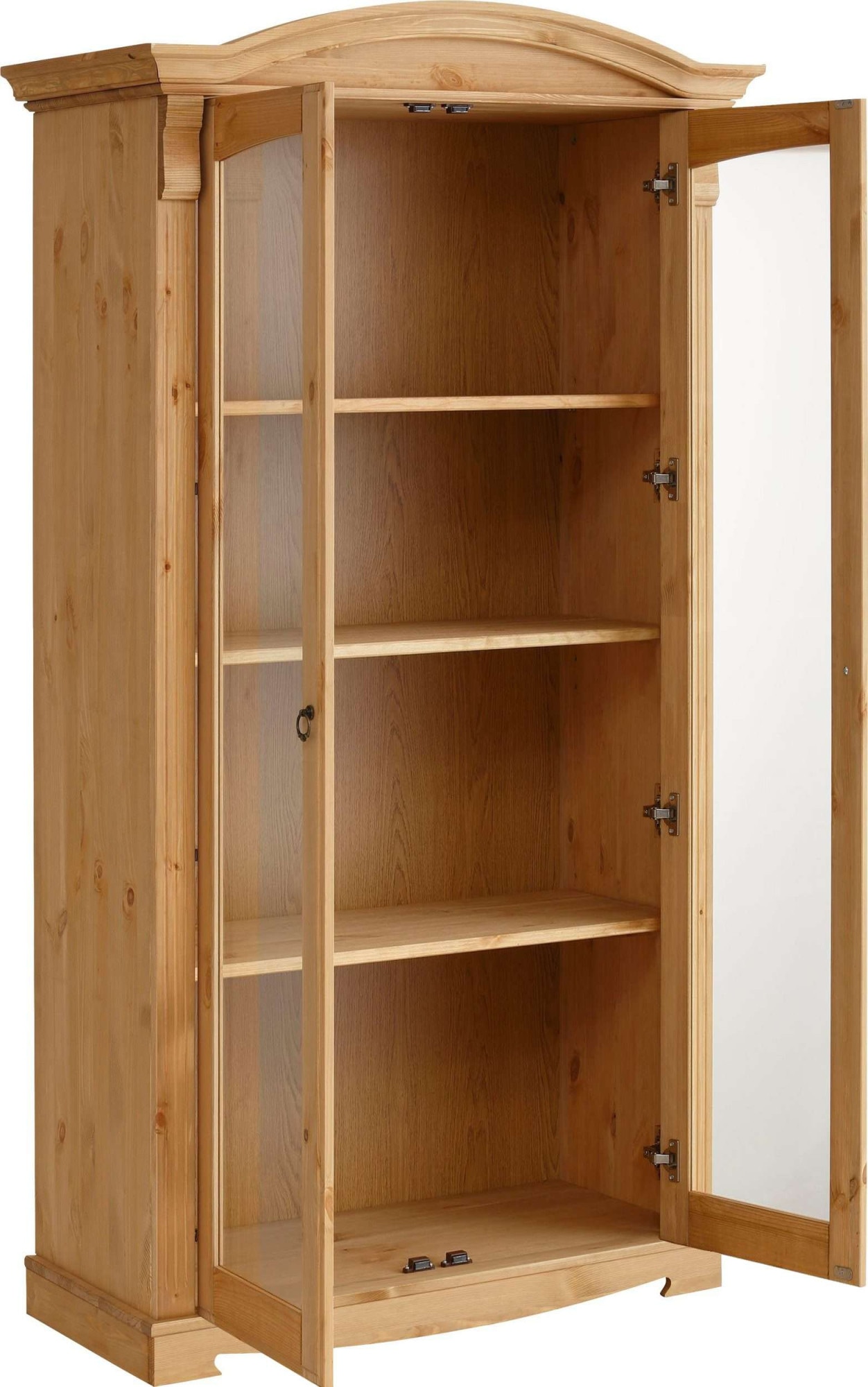 Home affaire Vitrine »Anna«, (Gesamtmasse (B/T/H): ca. 97/46/188 cm), mit Glastüren, Höhe 188 cm, Massivholz, mit Zierfräsungen, FSC®