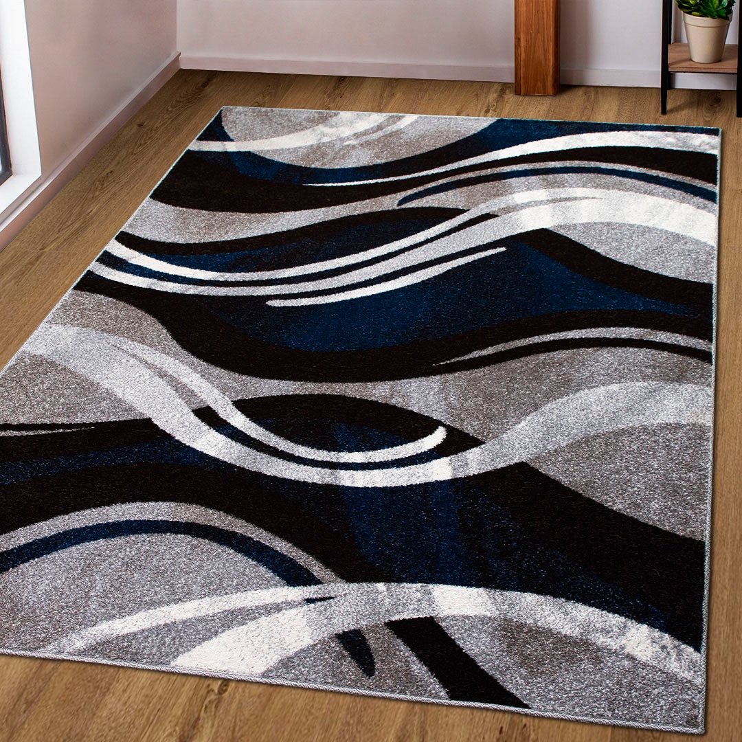 my home Teppich »»Joas««, rechteckig, besonders weicher Kurzflor in  modernem Wellen Muster, leichter Glanz online shoppen