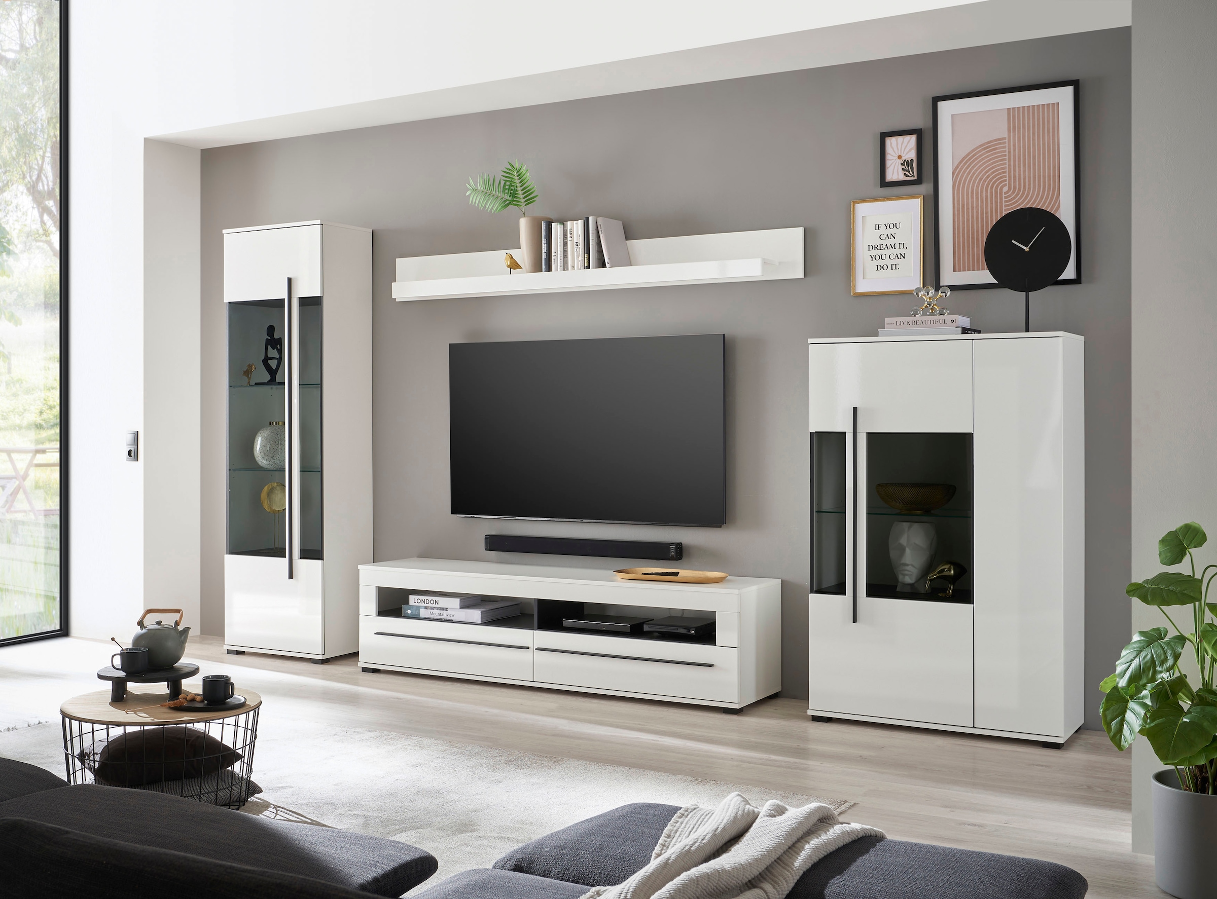 INOSIGN Wandboard »Cantara, modernes Wandregal, Hängeregal mit Ablagefach«, vielseitig einsetzbar, in Eiche Evoke oder weiss erhältlich