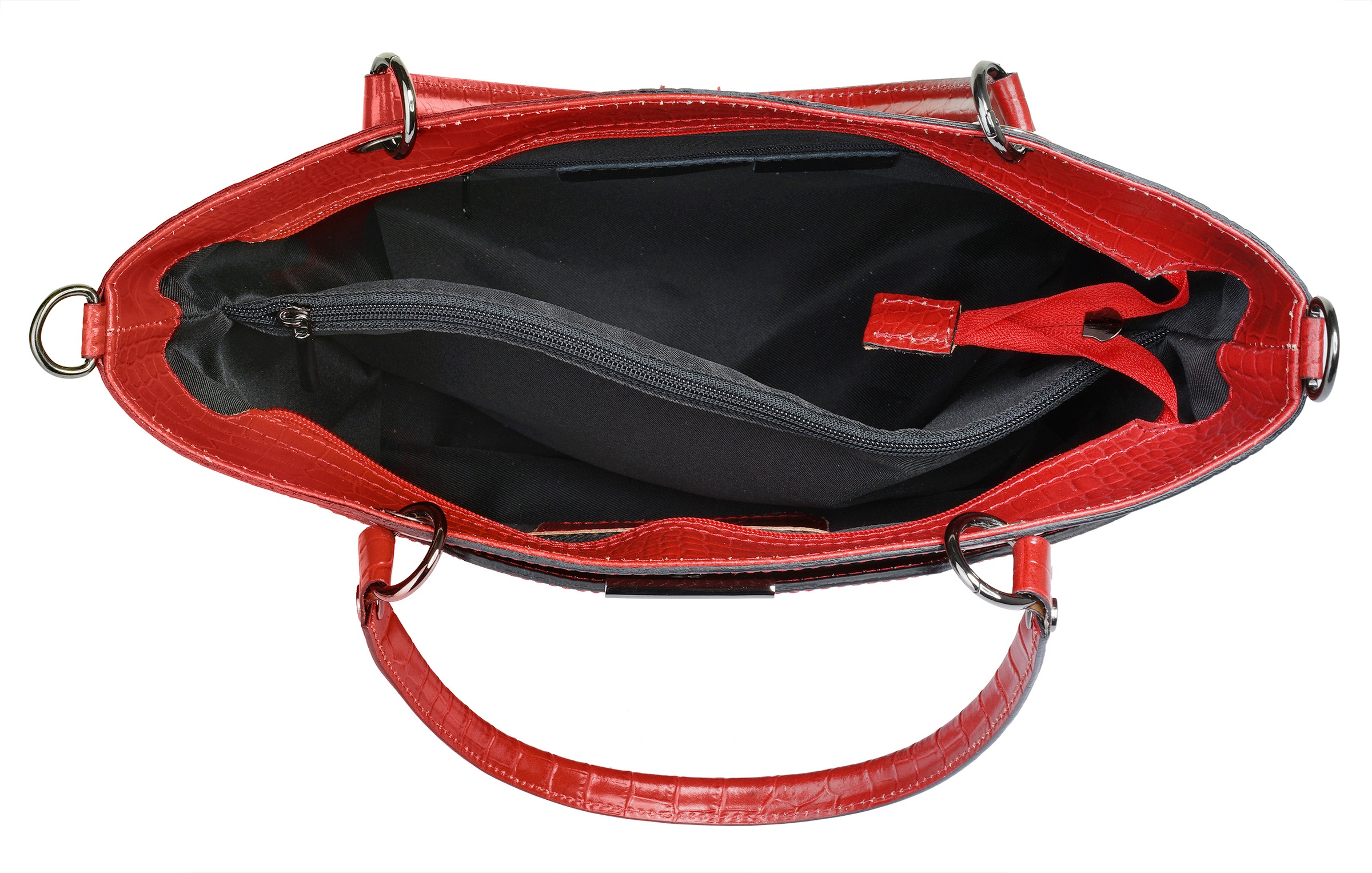 Cluty Henkeltasche, echt Leder, Made in Italy