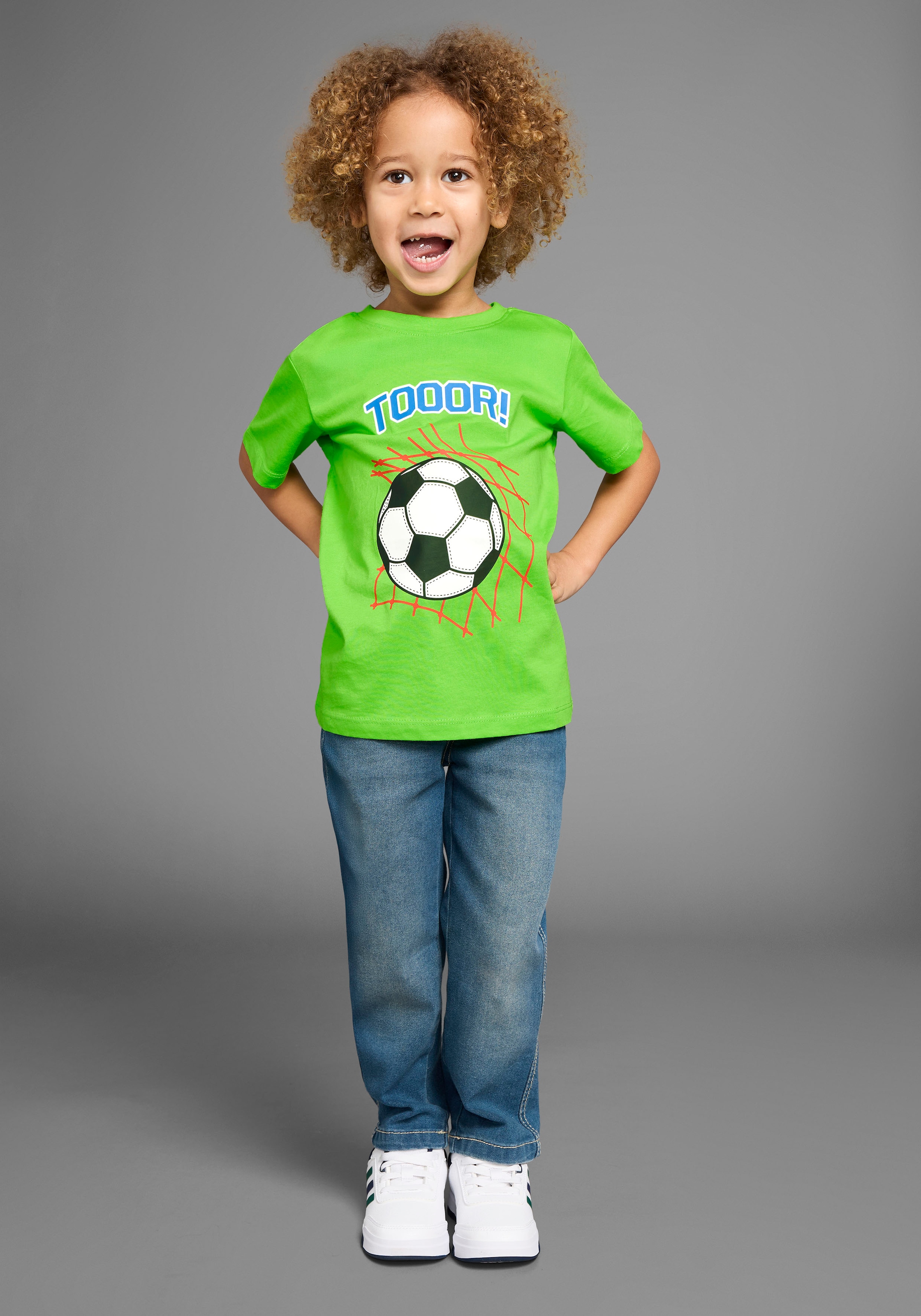 KIDSWORLD T-Shirt »Fussball-Print: TOOOR«, Kurzarm, Basic-Passform, mit Statements/Sprüchen