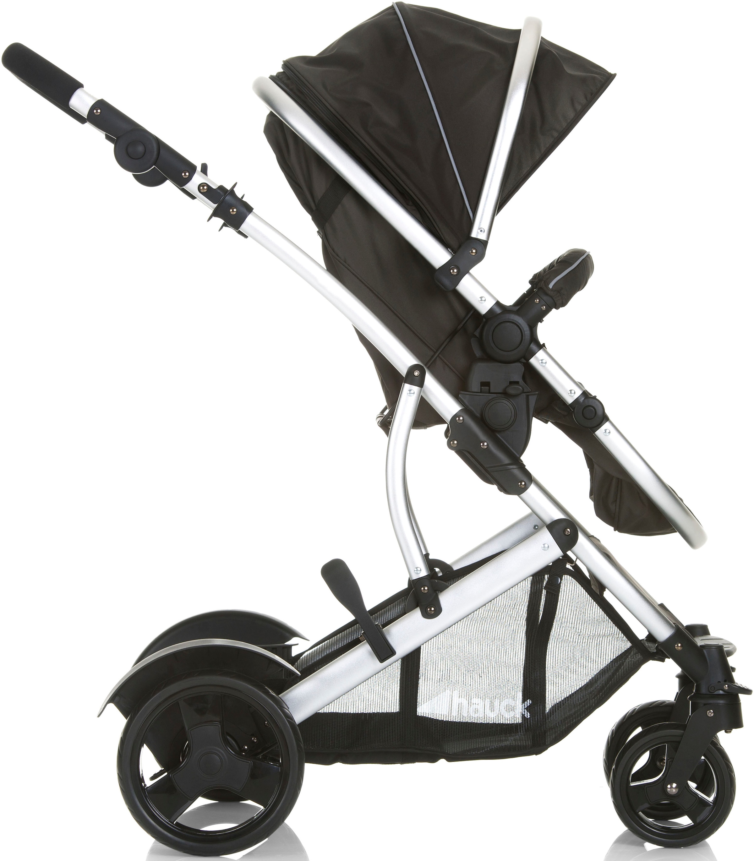 Hauck Geschwisterwagen »Duett 2 black«, 15 kg, mit Regenschutz, Kinderwagen