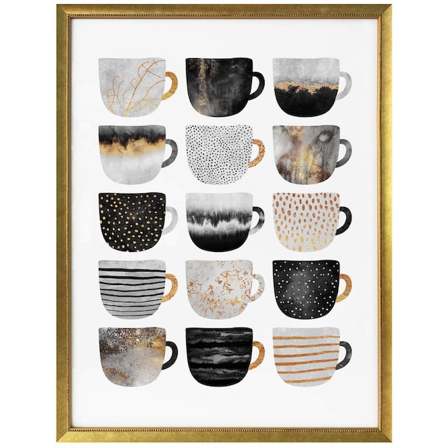 (1 »Kaffeetassen online Besteck, Poster | Wall-Art Gold«, Schwarz kaufen St.) Jelmoli-Versand & Geschirr