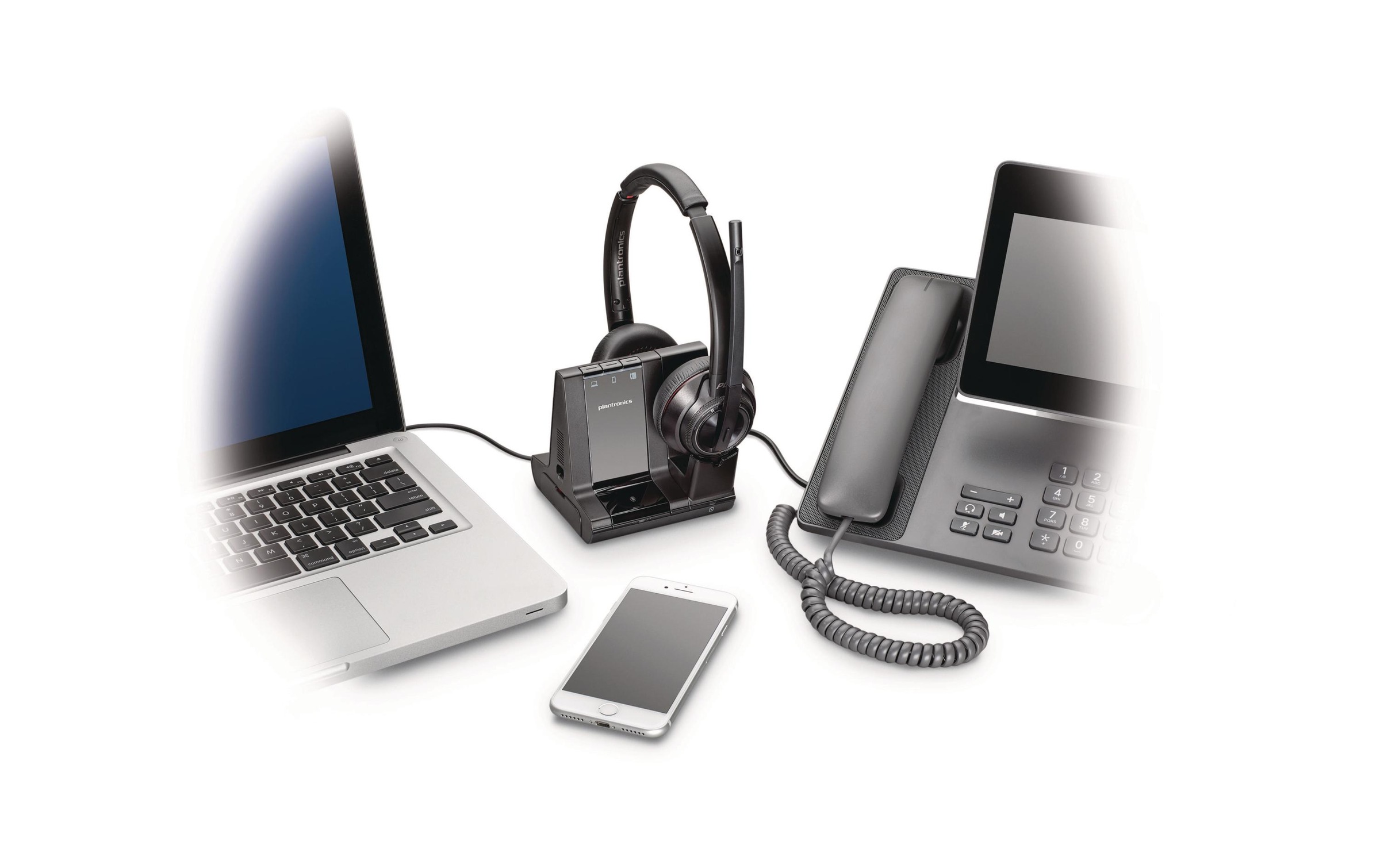 Plantronics Headset »Savi W8220 Duo MS«, Noise-Cancelling