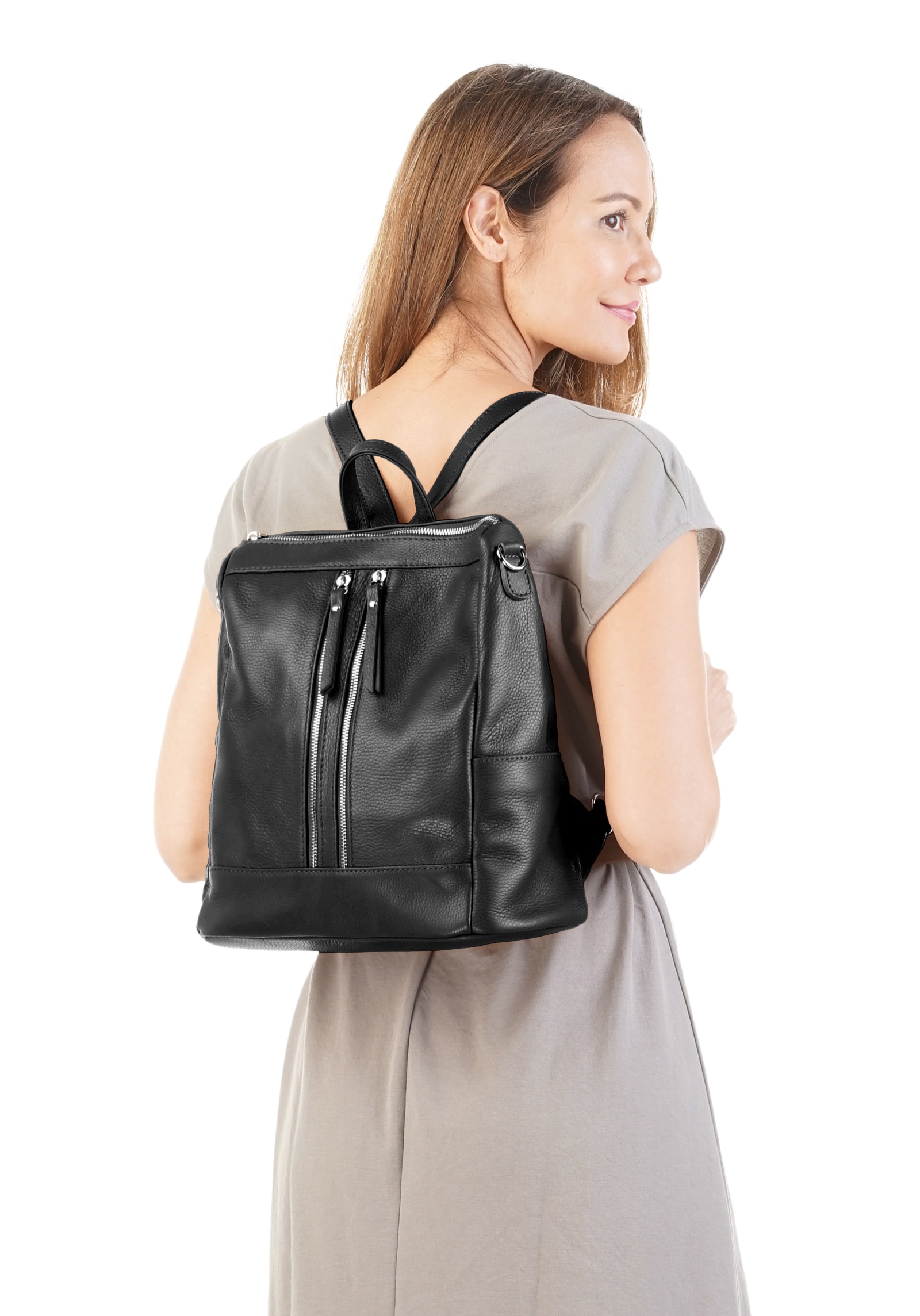 Samantha Look Cityrucksack, echt Leder, Made in Italy