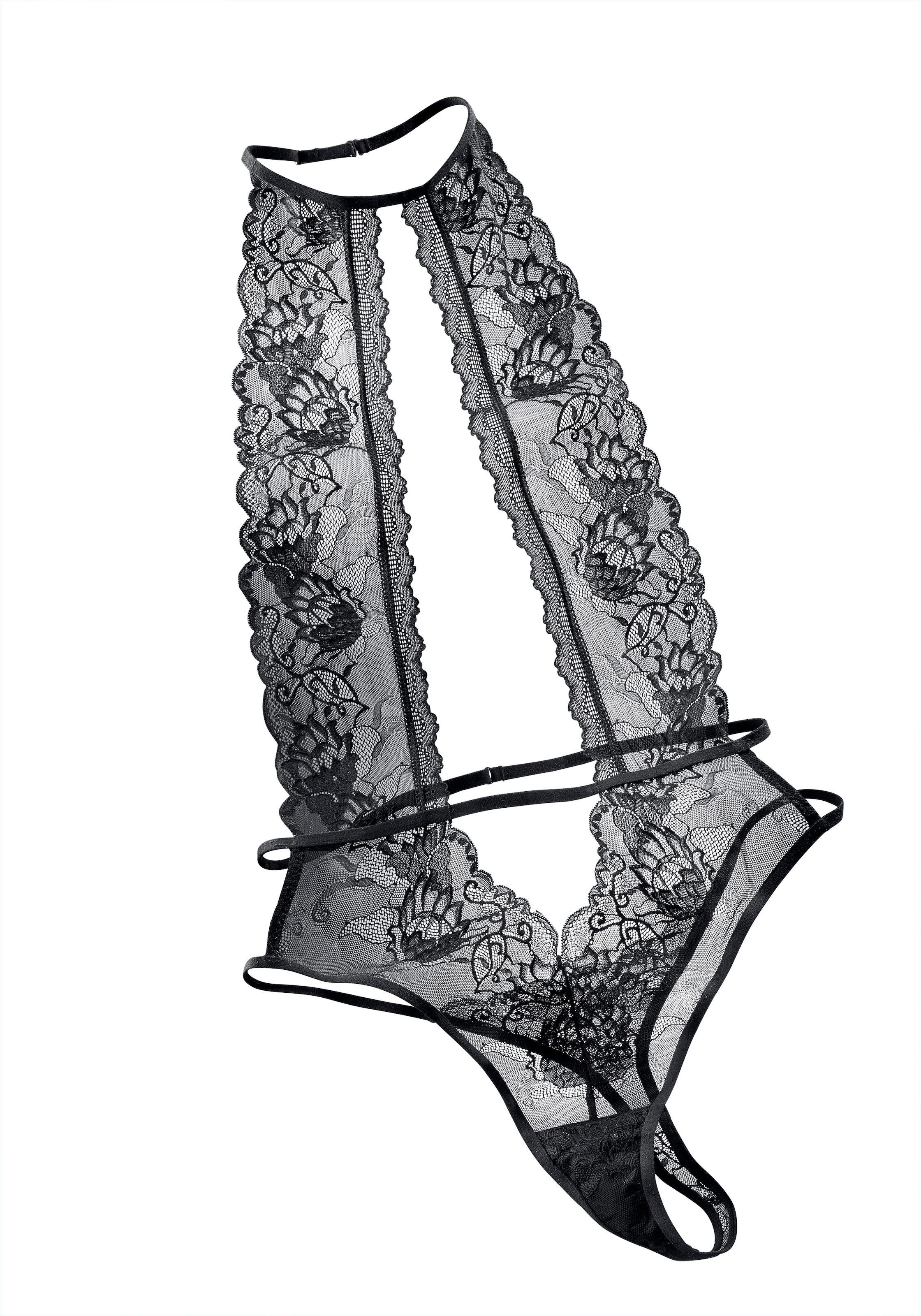 petite fleur goldfarben Stringbody, mit modischem Neckholder, sexy Dessous, Reizwäsche