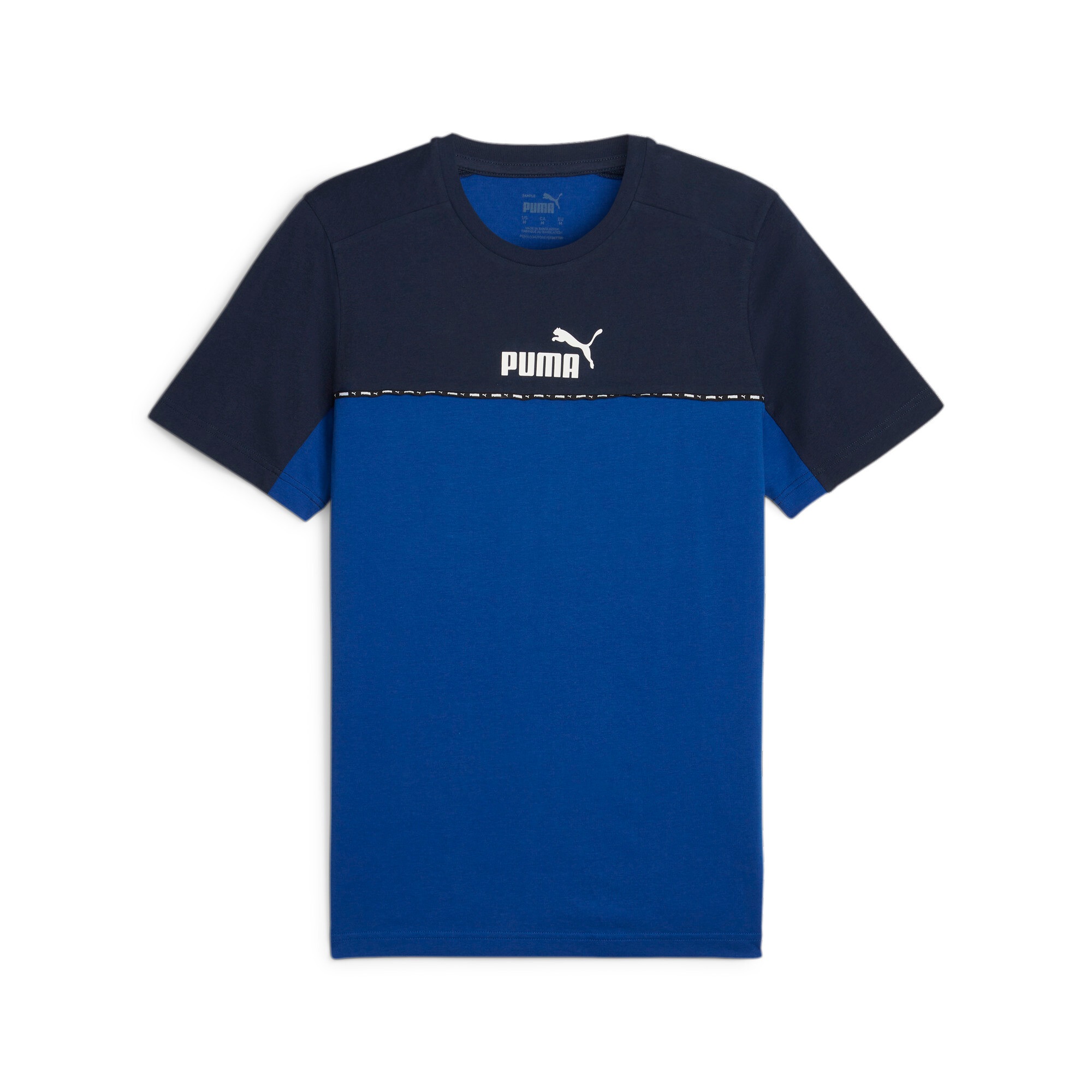 PUMA T-Shirt »ESS BLOCK X TAPE TEE« Regular Fit, Rundhalsausschnitt, Kurzarmdesign