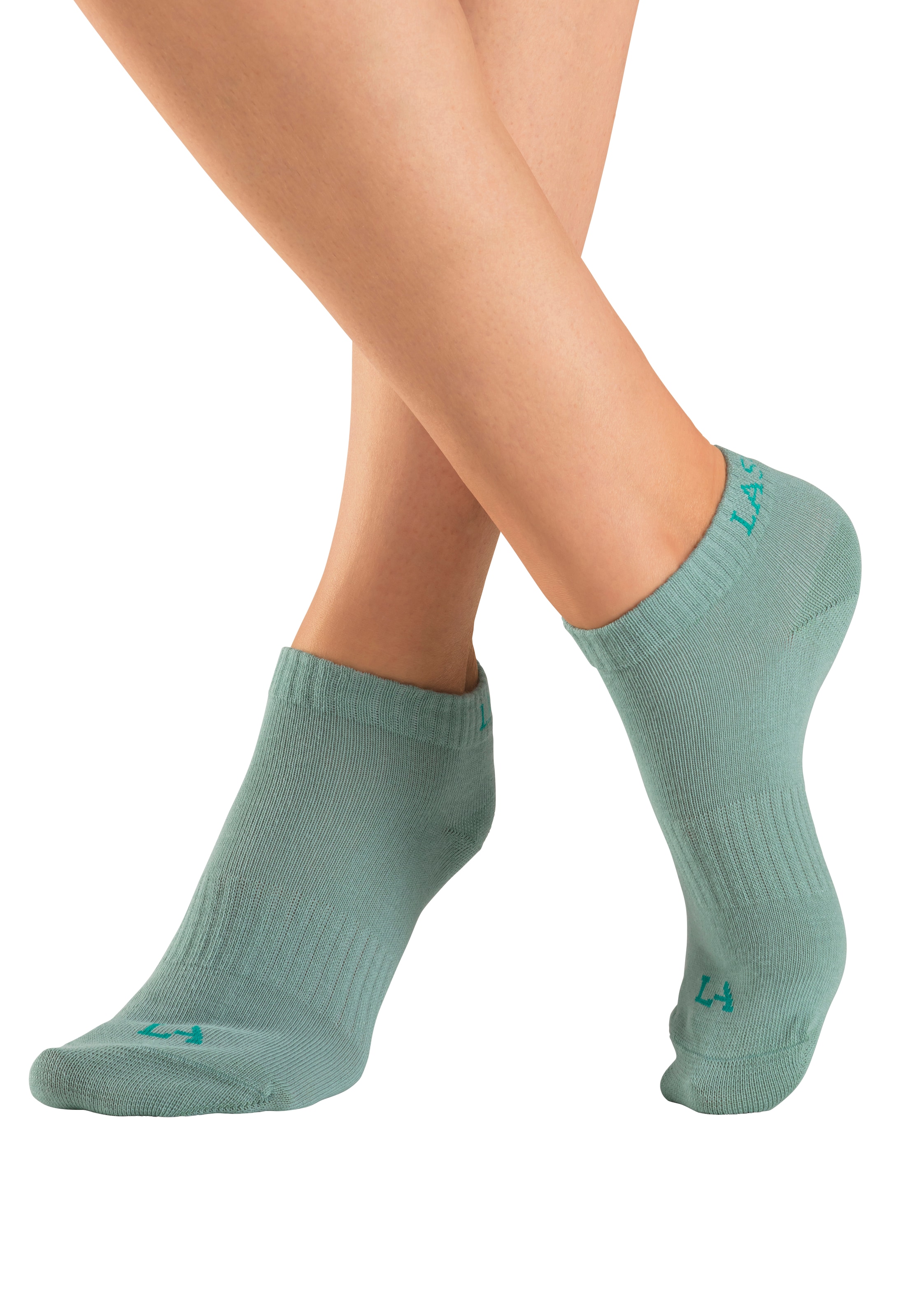LASCANA ACTIVE Sneakersocken, (Packung, 6 Paar), mit eingestricktem Marken Logo