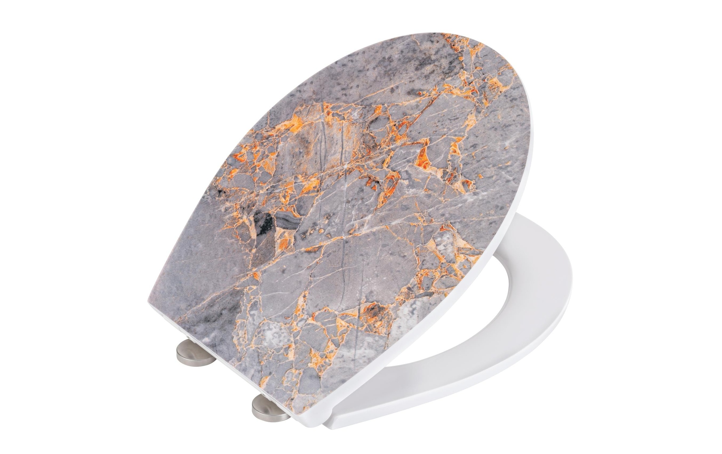 WENKO WC-Sitz »Grey Marble Absenkautomatik, Gelbgoldfarben/Grau«