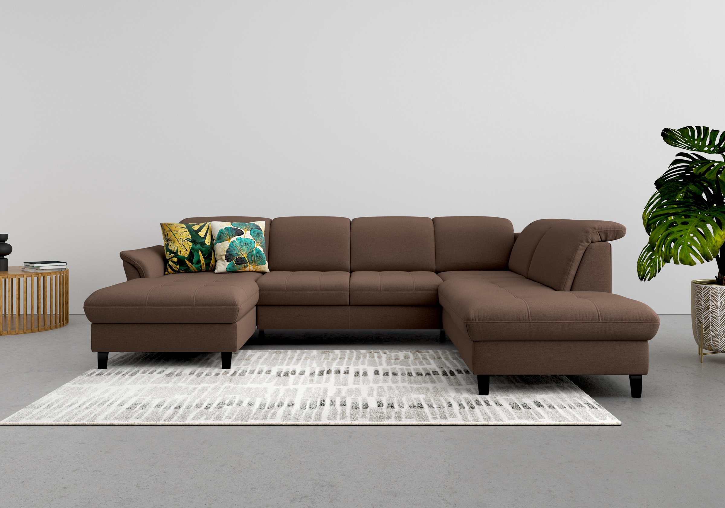 sit&more Wohnlandschaft "Maggiore U-Form" wahlweise mit Kopfteilverstellung, Bettfunktion und Stauraum