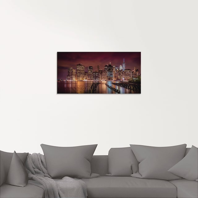 Artland Glasbild »New York City Impression bei Nacht«, Amerika, (1 St.), in  verschiedenen Grössen online kaufen | Jelmoli-Versand