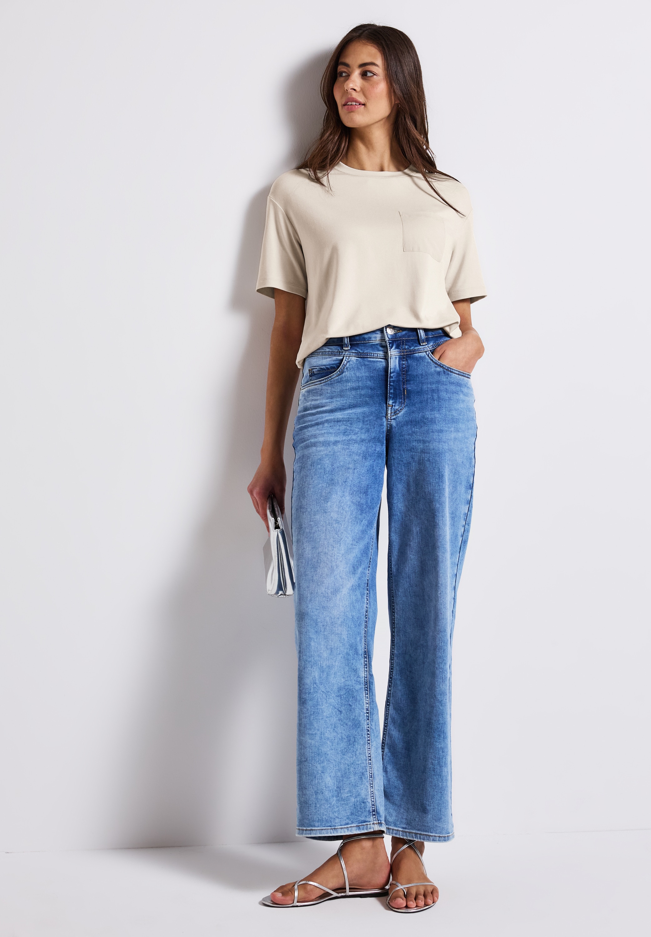STREET ONE T-Shirt, mit Brusttasche