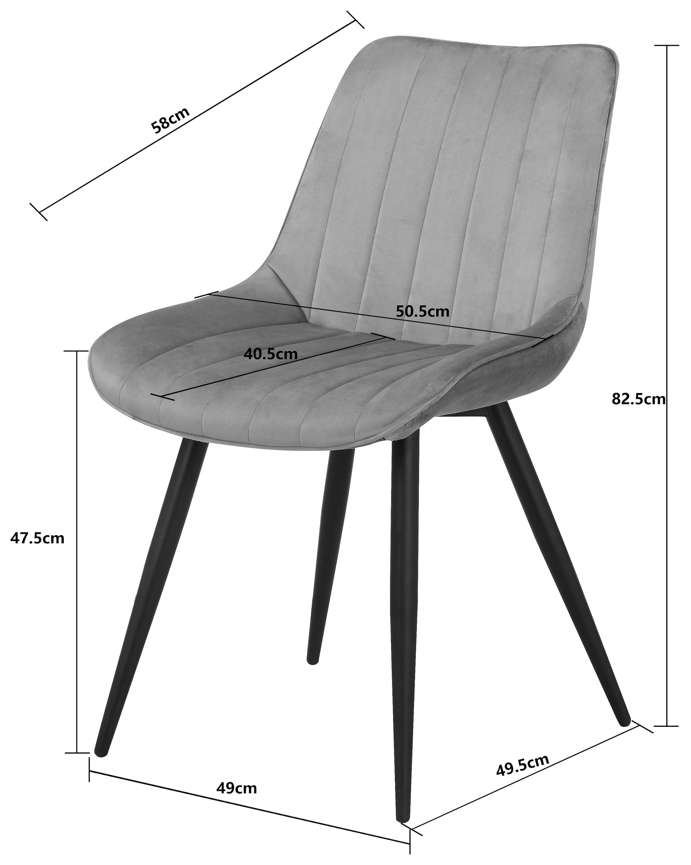 INOSIGN Esszimmerstuhl »Fairview, TOPSELLER!, OTTOs Choice«, (Set), 4 St., Samtvelours, Polsterstuhl mit weichem Samtveloursbezug, Metallgestell