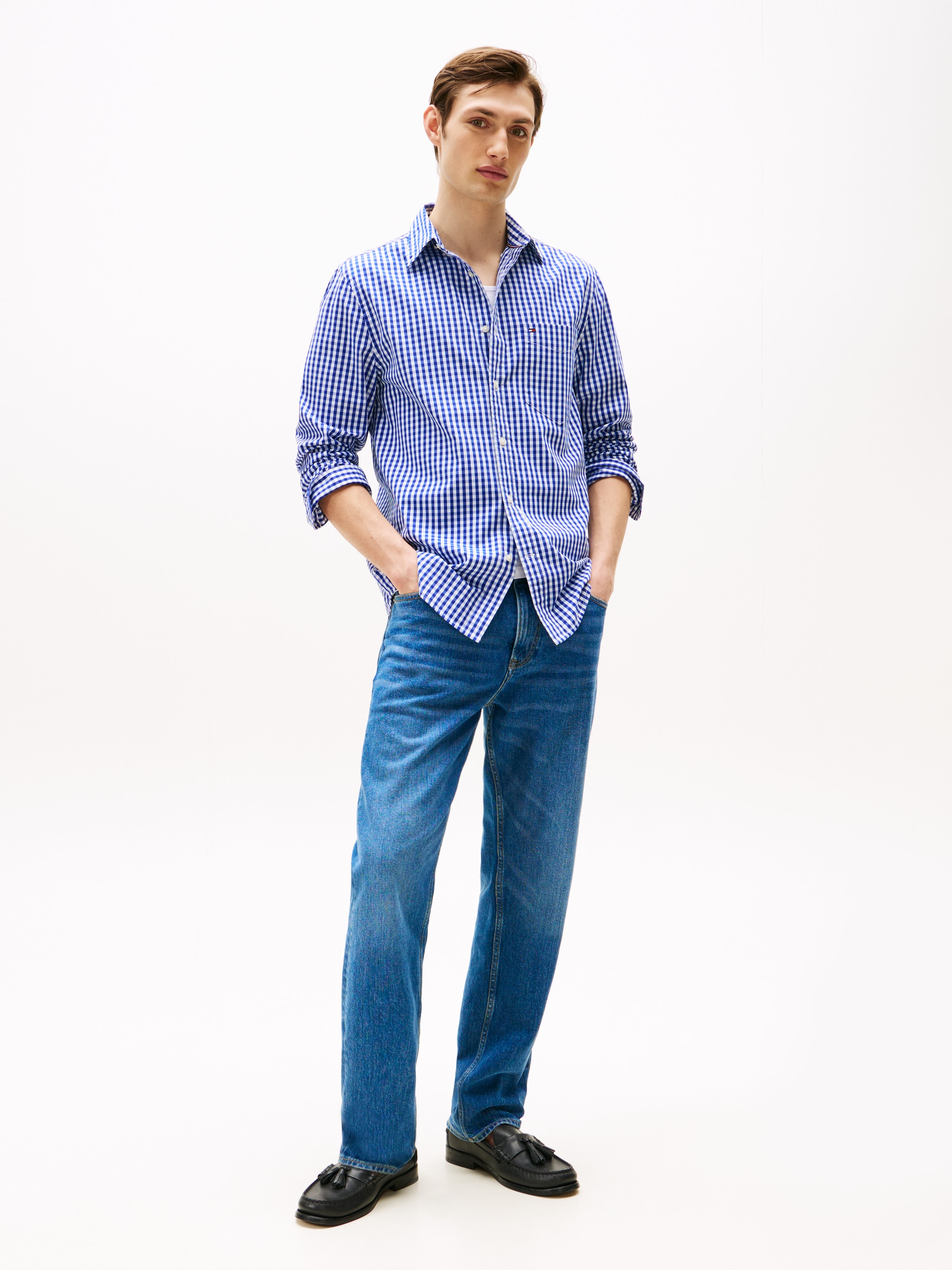 Tommy Hilfiger Langarmhemd »FLEX POPLIN GINGHAM SHIRT«