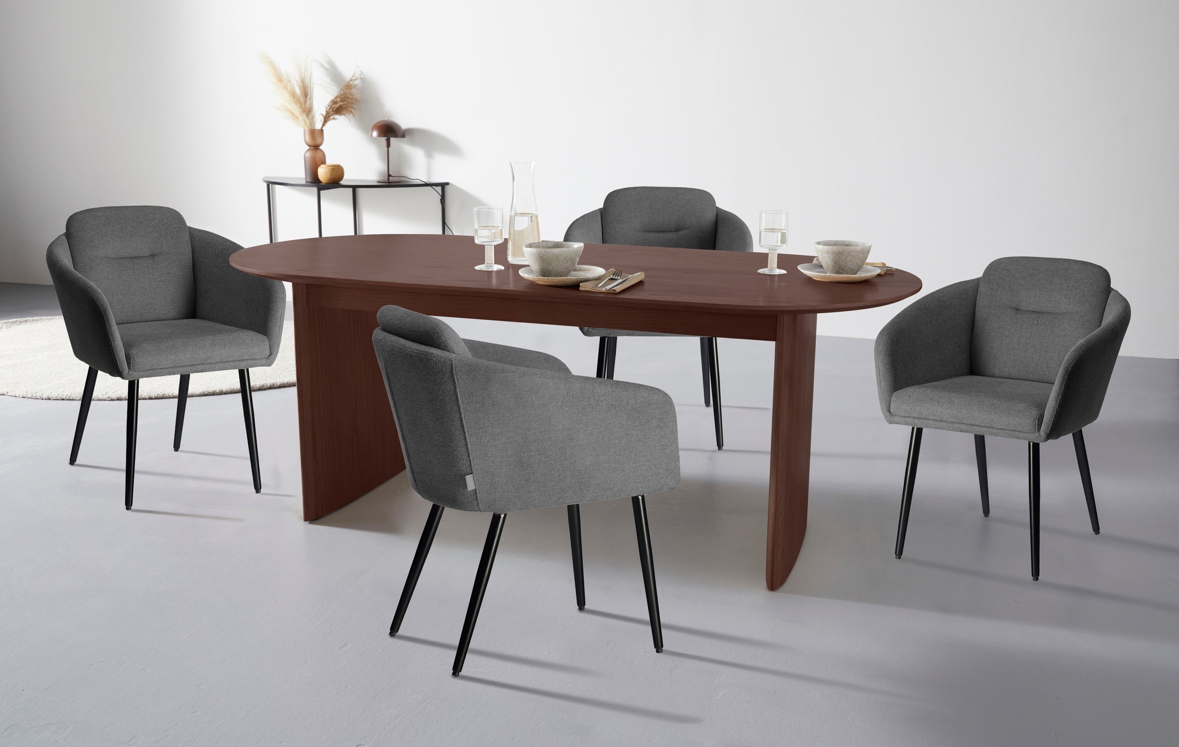 LeGer Home by Lena Gercke Esszimmerstuhl "Fleur" (Set) 2 Stk.Strukturstoff, ergonomisches Design, gesteppte Rückenlehne
