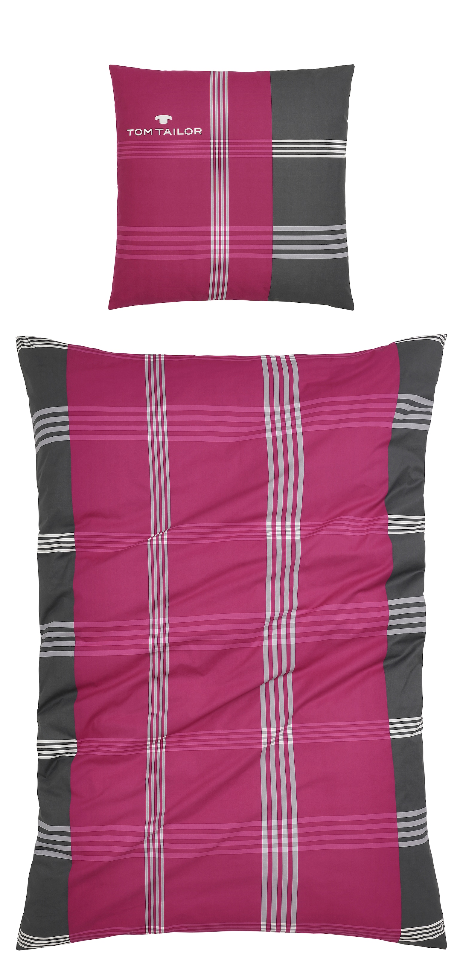 TOM TAILOR HOME Bettwäsche »Ole in Gr. 135x200 oder 155x220 cm«, karierte Bettwäsche aus Baumwolle, mit Reissverschluss