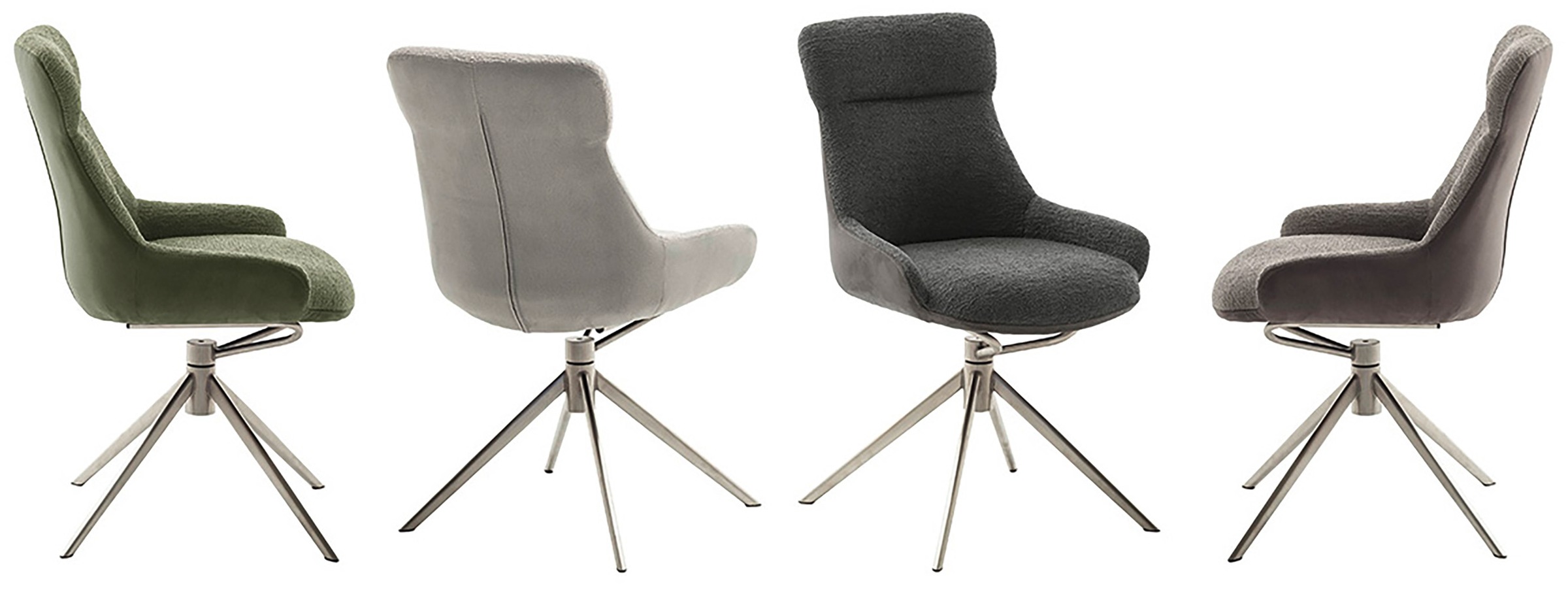 MCA furniture Esszimmerstuhl »PELION«, Feingewebe, (2er-Set), drehbar 360°, Dreh- & Schwingfunktion, Sitzhöhe ca. 50 cm