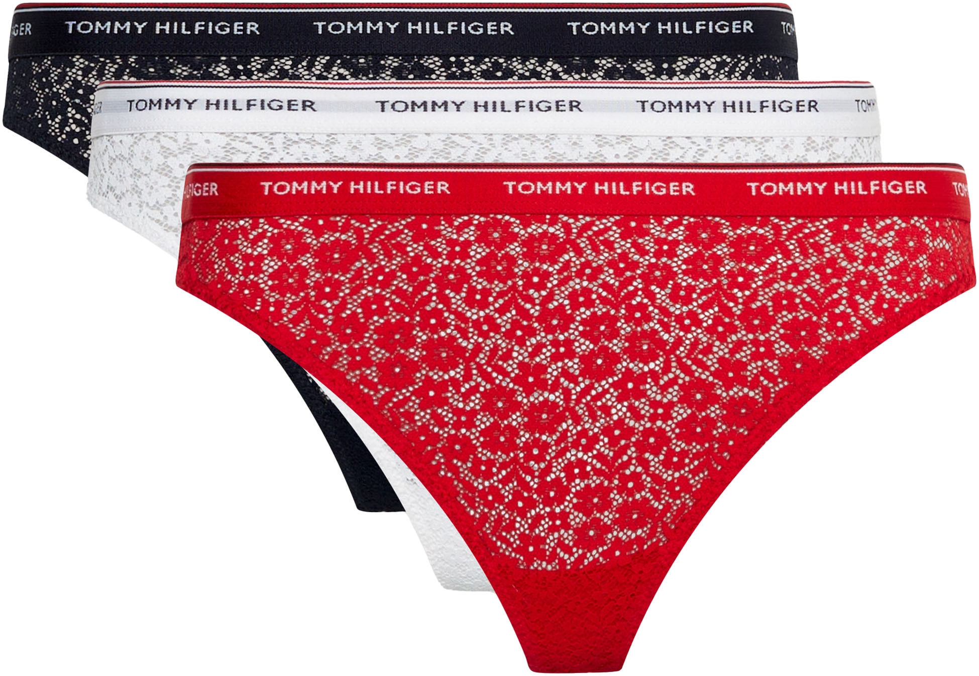 Slip »3 PACK THONG LACE (EXT SIZES)«, (Packung, 3er-Pack), mit Tommy Hilfiger Logobund