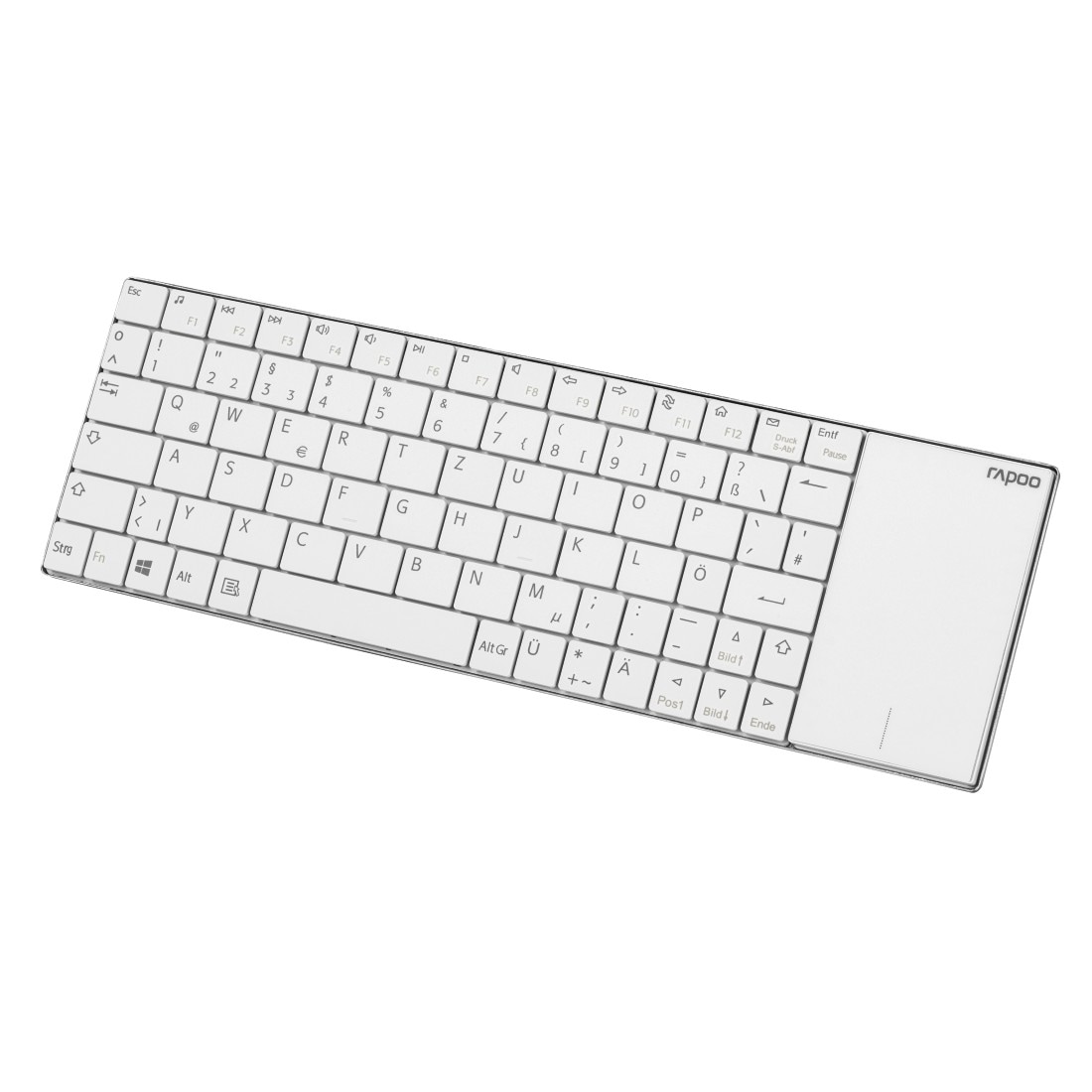 Rapoo Tastatur »E2710 kabellose Multimedia-Tastatur, 2.4 GHz Wireless Verbindung«, (Fn-Tasten-Touchpad)