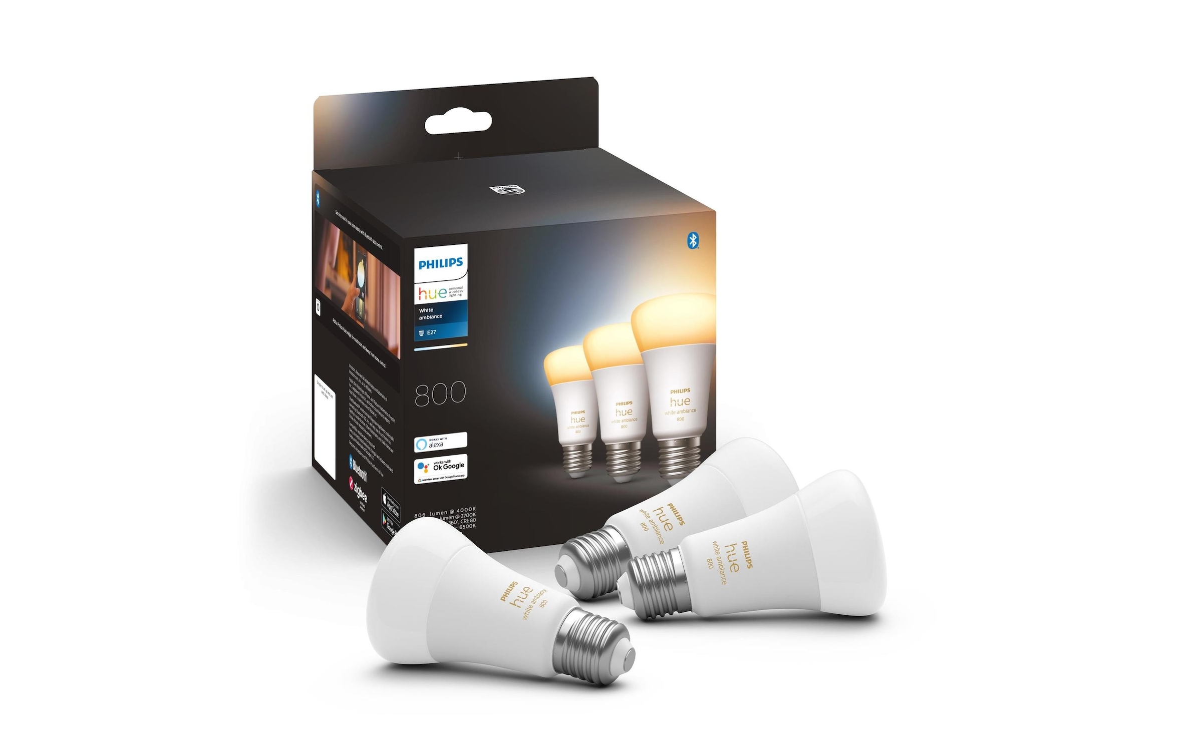 Philips Hue Spezialleuchtmittel »White Ambian«, E27, Neutralweiss-Tageslichtweiss-Kaltweiss-Warmweiss