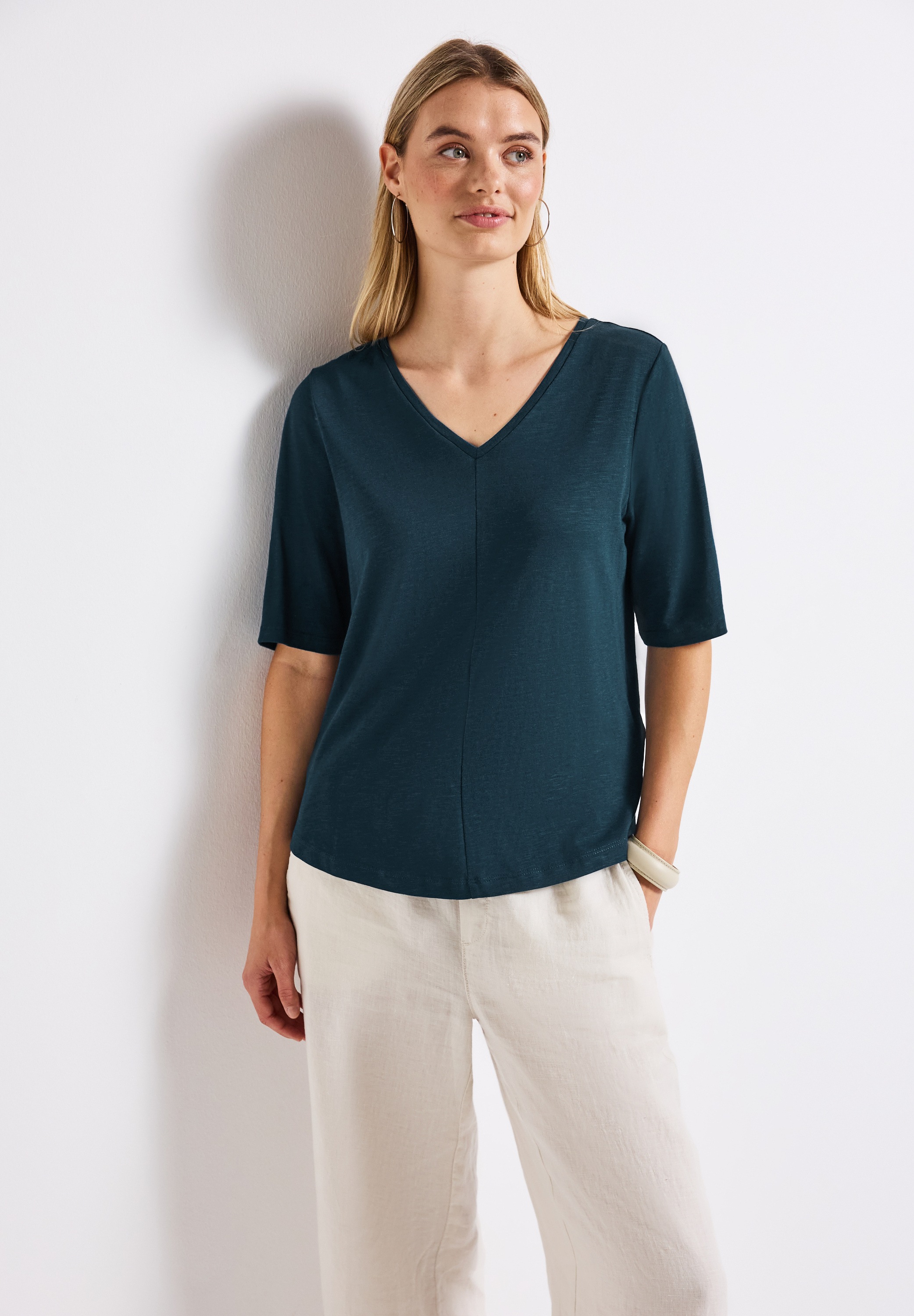 STREET ONE T-Shirt »Style GERDA« mit V-Ausschnitt